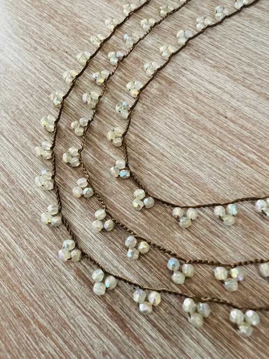 Crystal Droplet Necklace In Opal Shimmer, Lovely For A Bride