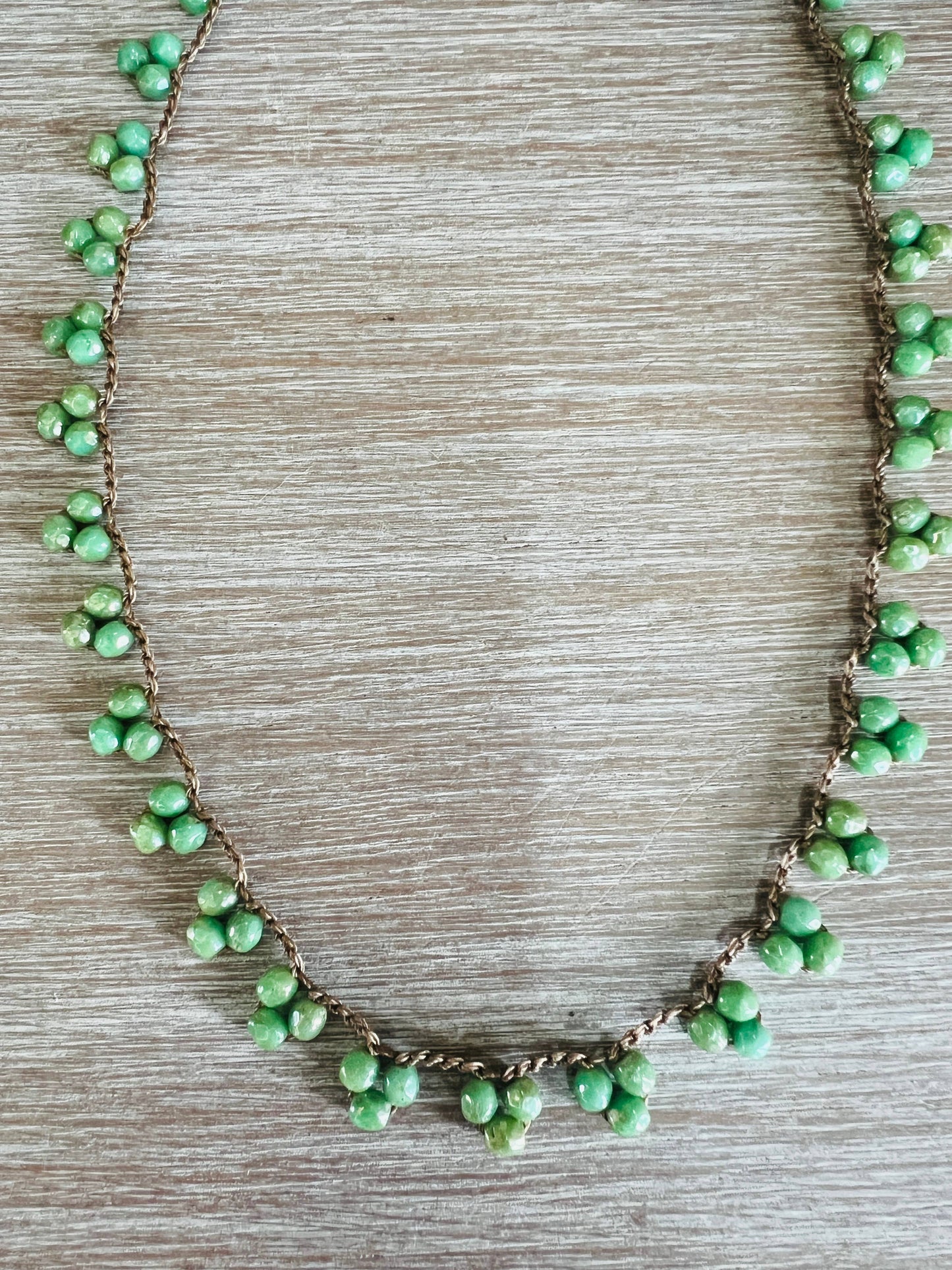 Crystal Droplet Necklace In Spring Green