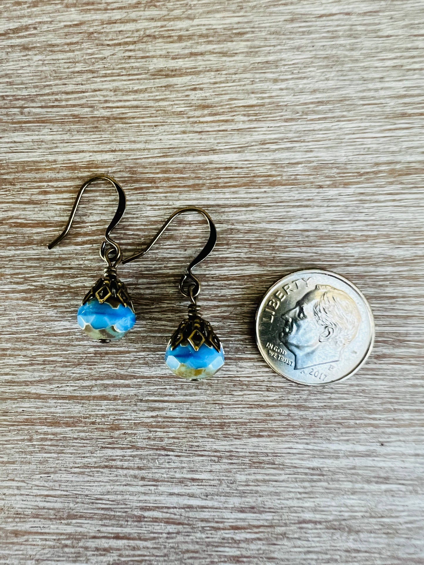Earthen Beauty Drop Earrings in Cornflower Cottage Blue