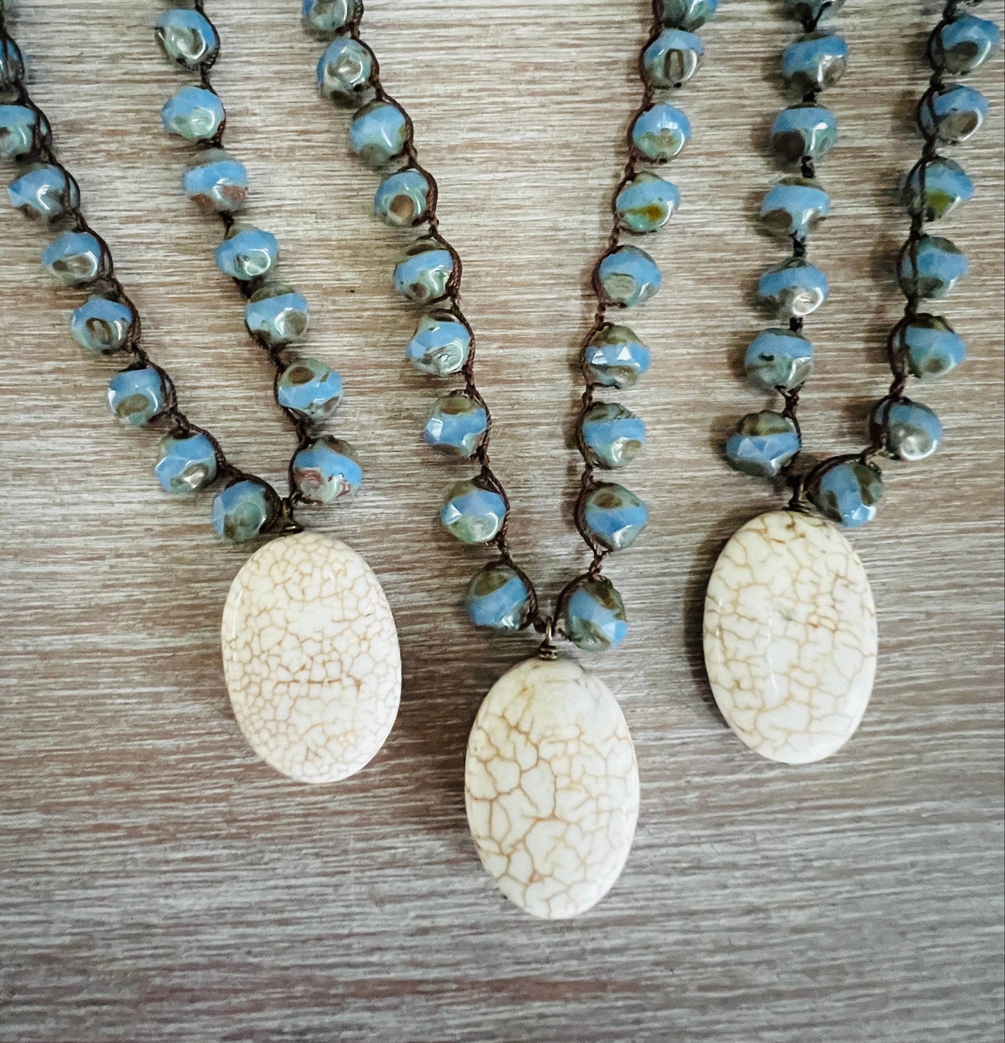 Breakwater Beach Necklace with Crystal and Magnesite Stone