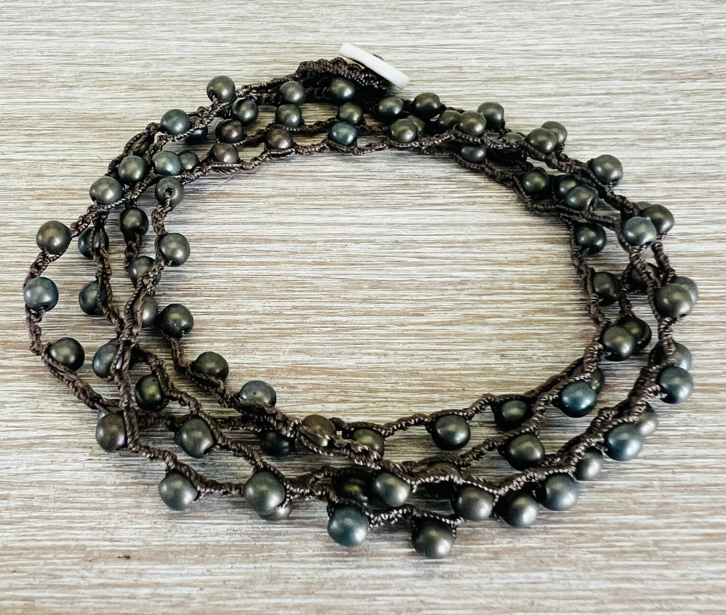 Layering Necklace Or Wrap Bracelet In Slate 