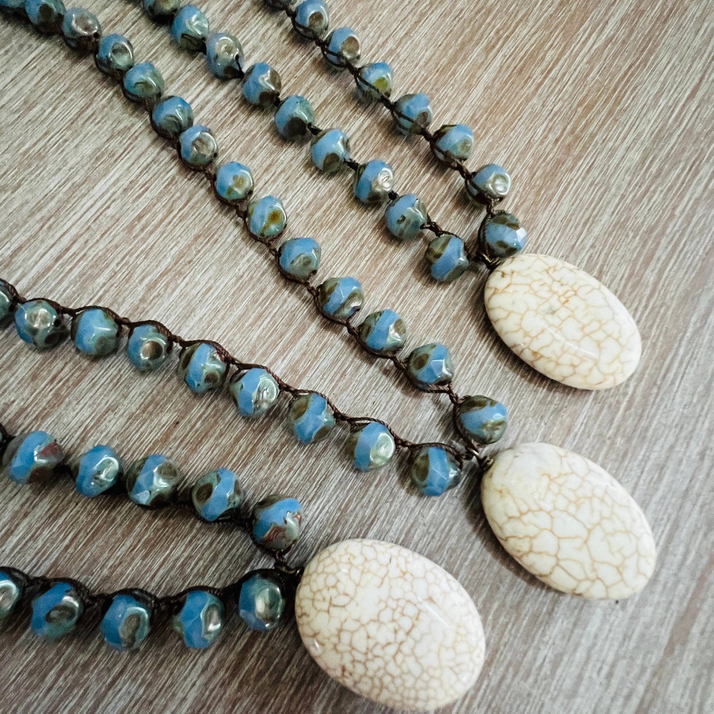Breakwater Beach Necklace with Crystal and Magnesite Stone