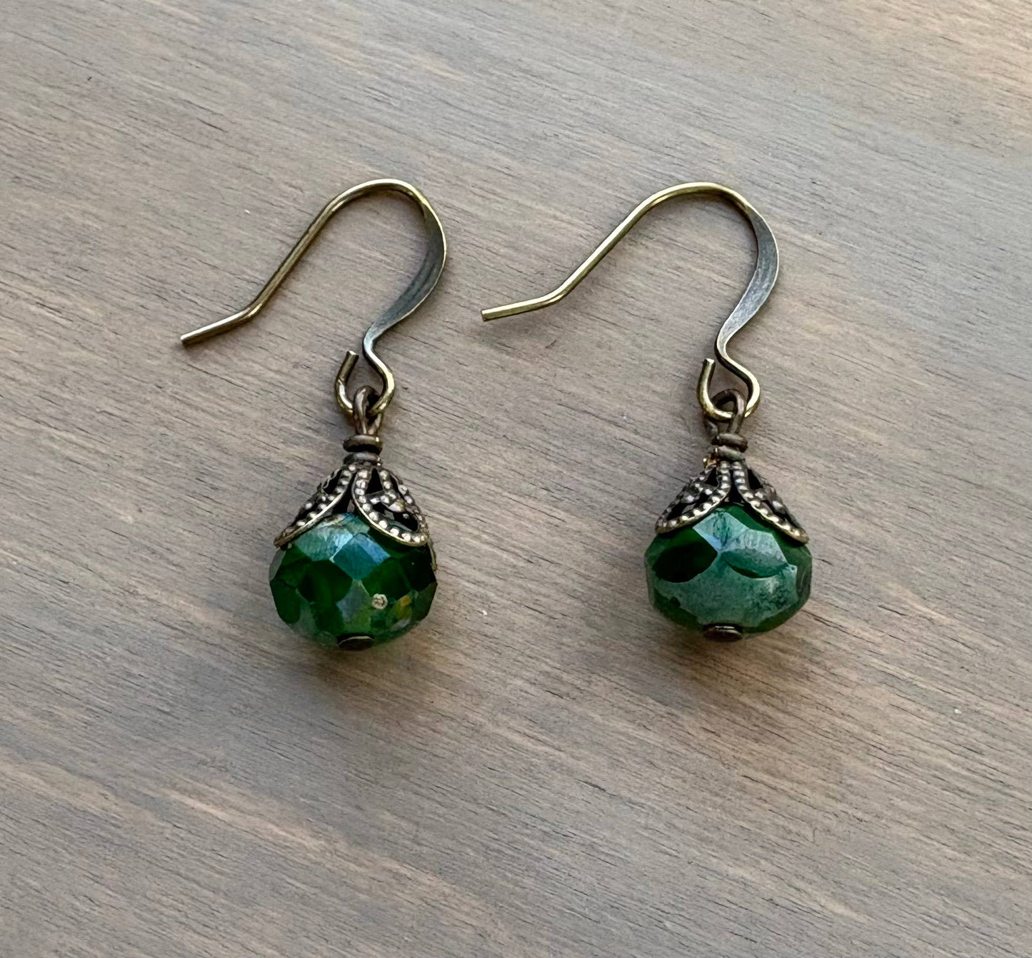 Earthen Beauty Drop Earrings in Forest Green