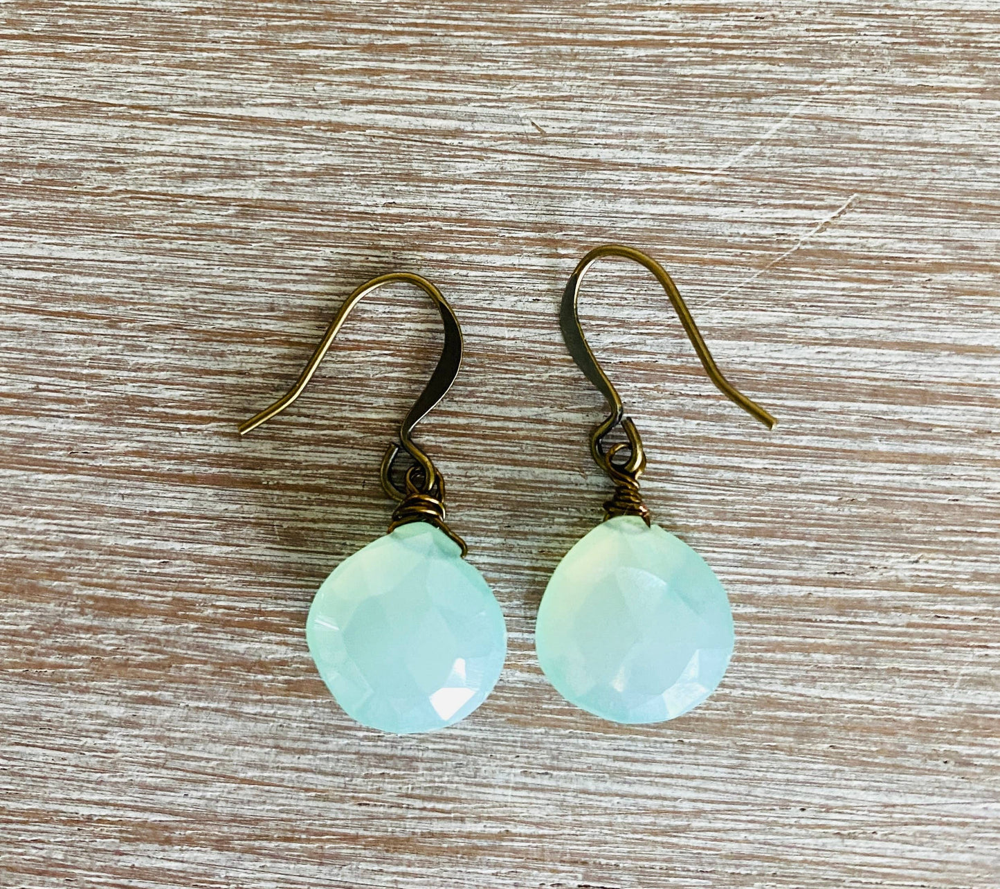 Faceted Chalcedony Drop Earrings