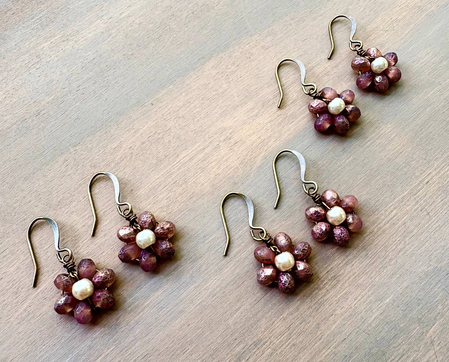 Beach Bloom Crystal Earrings In Sunset Pink