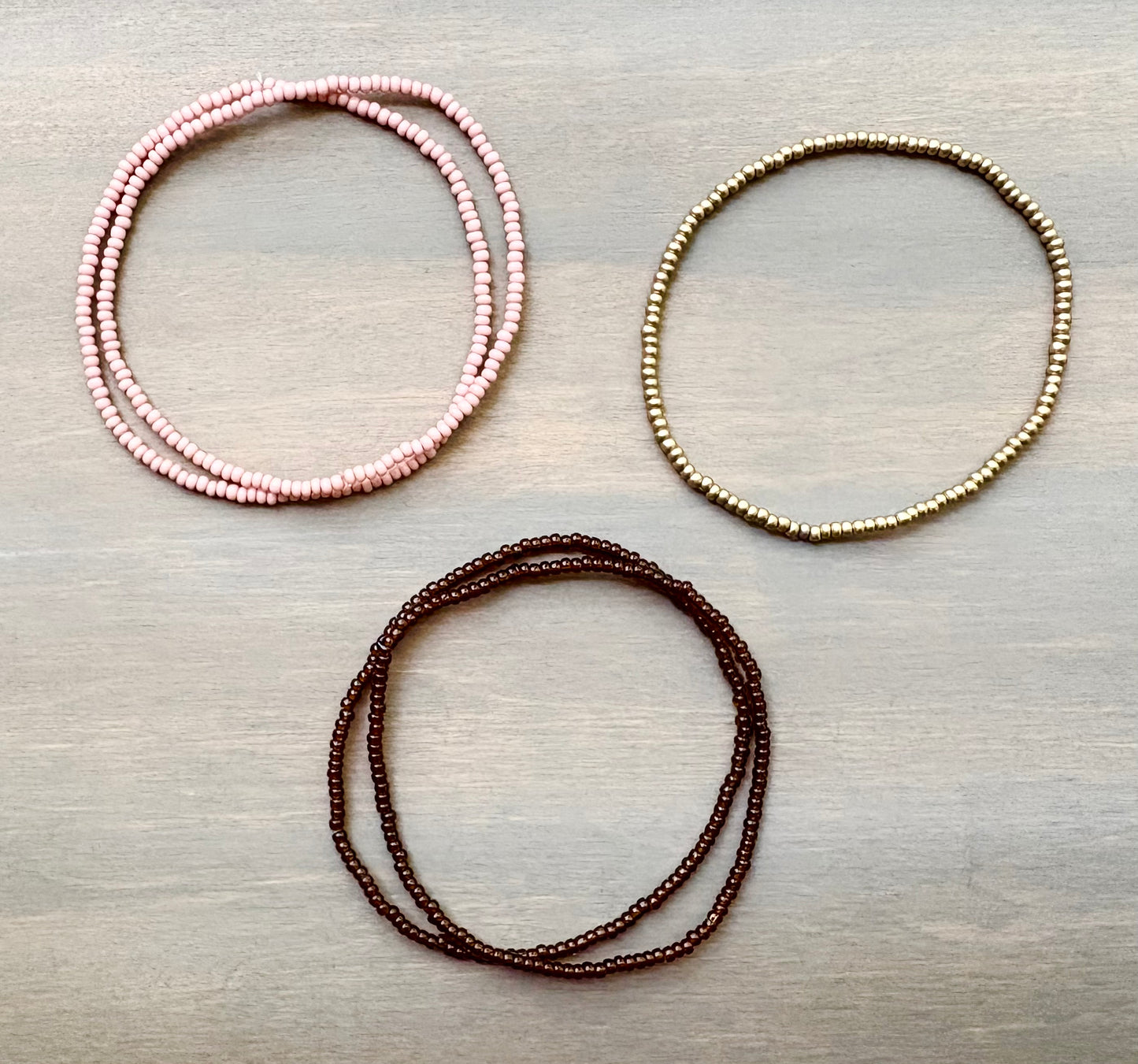 Stretchy Bracelet Set in Chocolate Rose