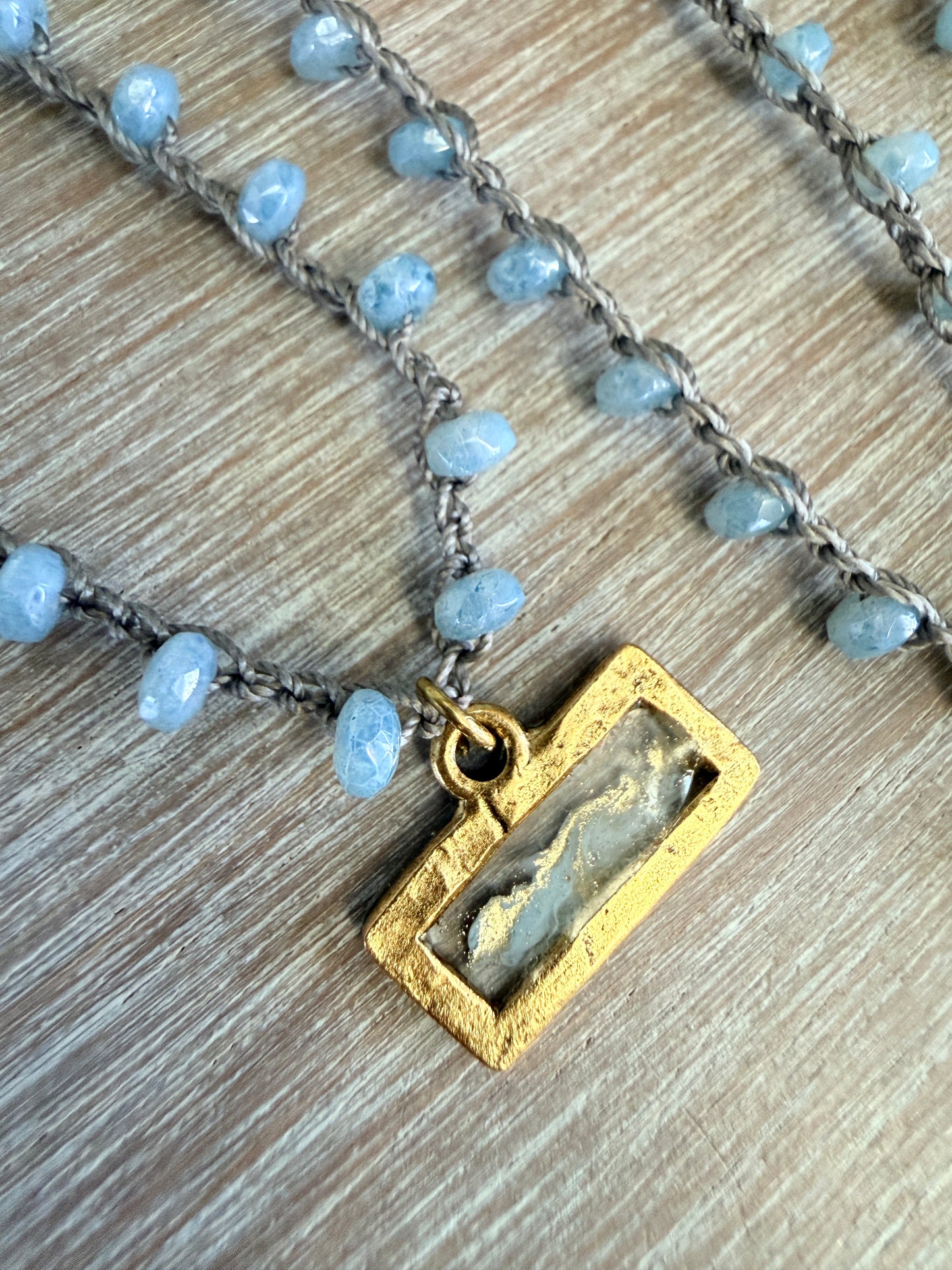 Frosty Seaside Landscape Charm Portal Necklace