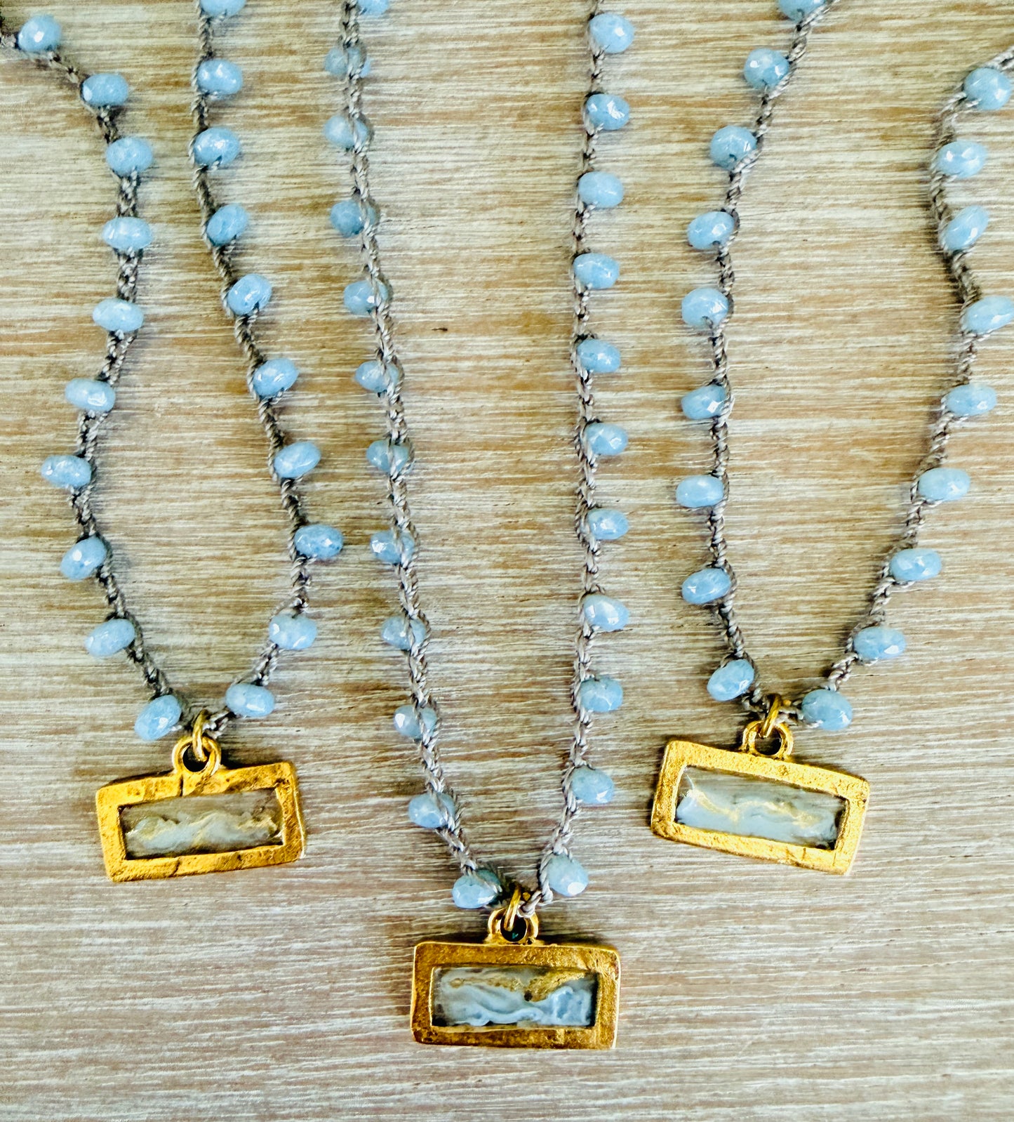 Frosty Seaside Landscape Charm Portal Necklace