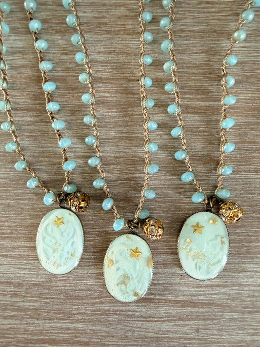 The Little Prince Portal Necklace With Crocheted Crystal