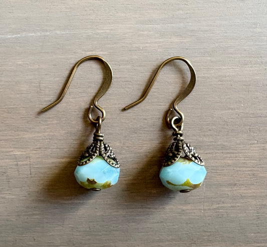 Earthen Beauty Simple Drop Earrings in Pale Blue