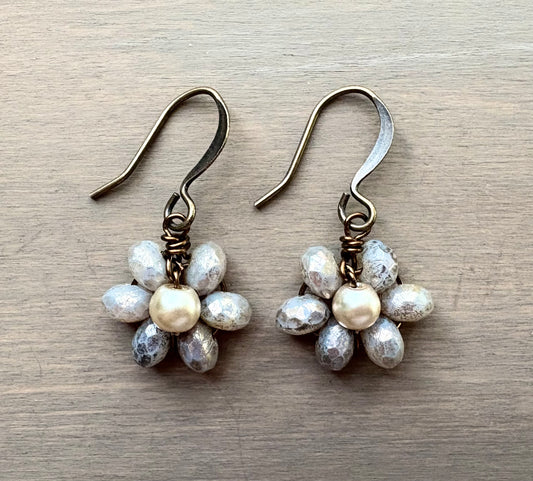 Beach Bloom Earrings In Silver Opal (only 2 left)