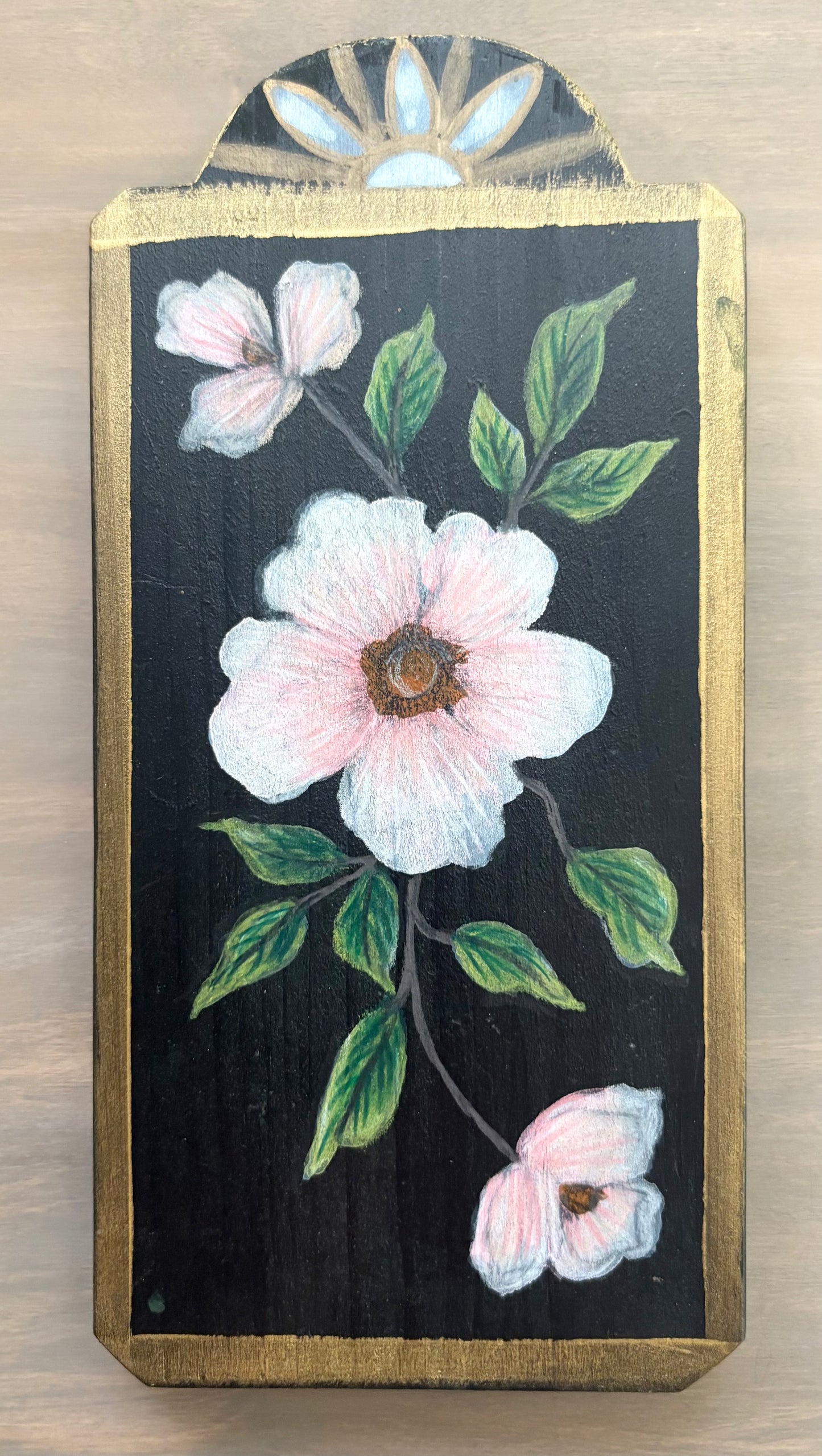 Pink Flower Plaque