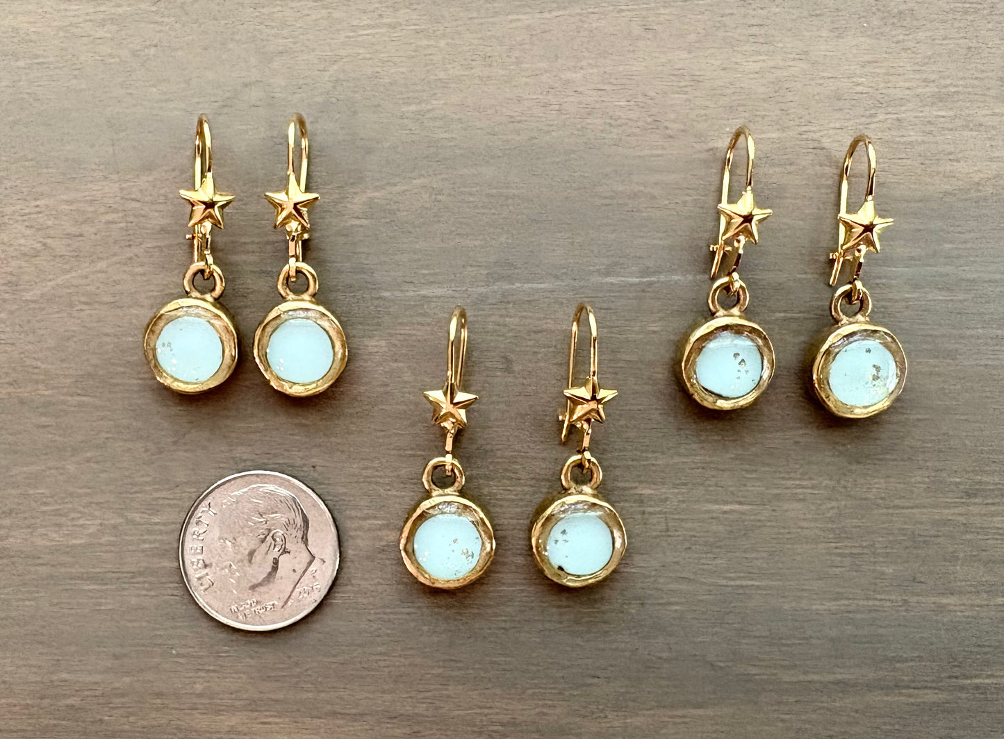 Speckled Blue Sky Portal Star Earrings