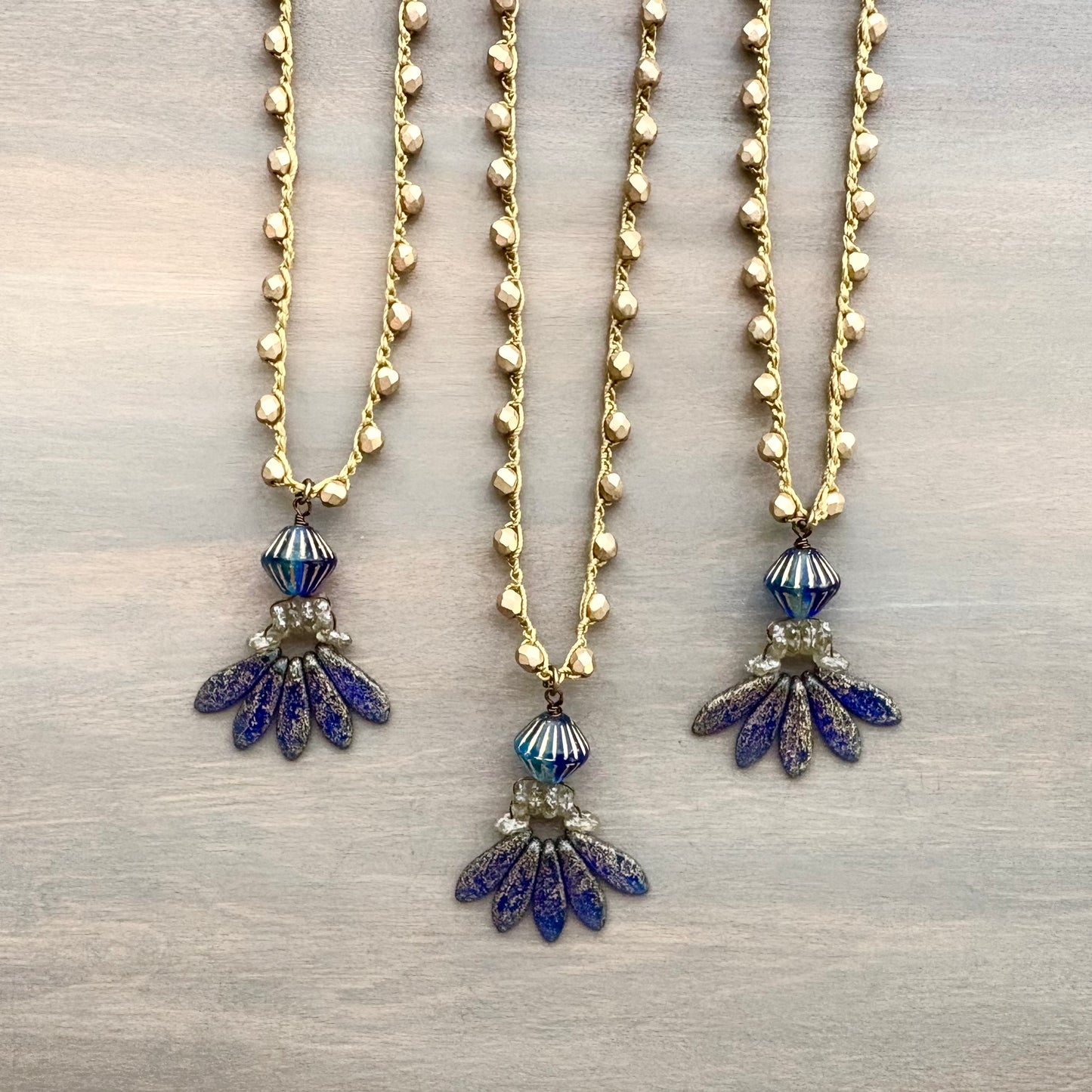 Denim Dagger Drop Necklace