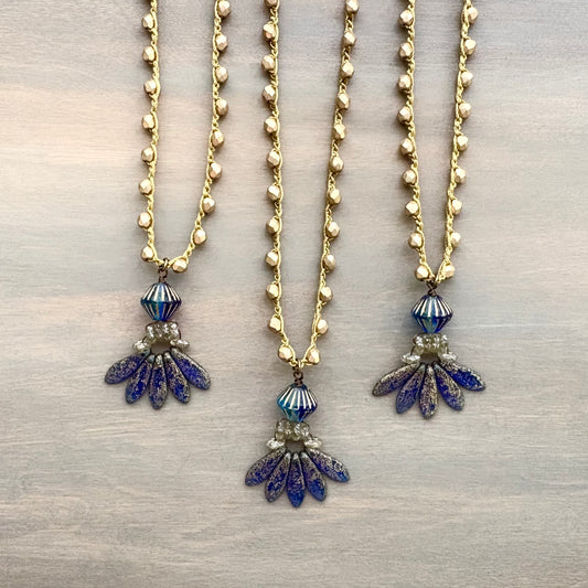 Denim Dagger Drop Necklace