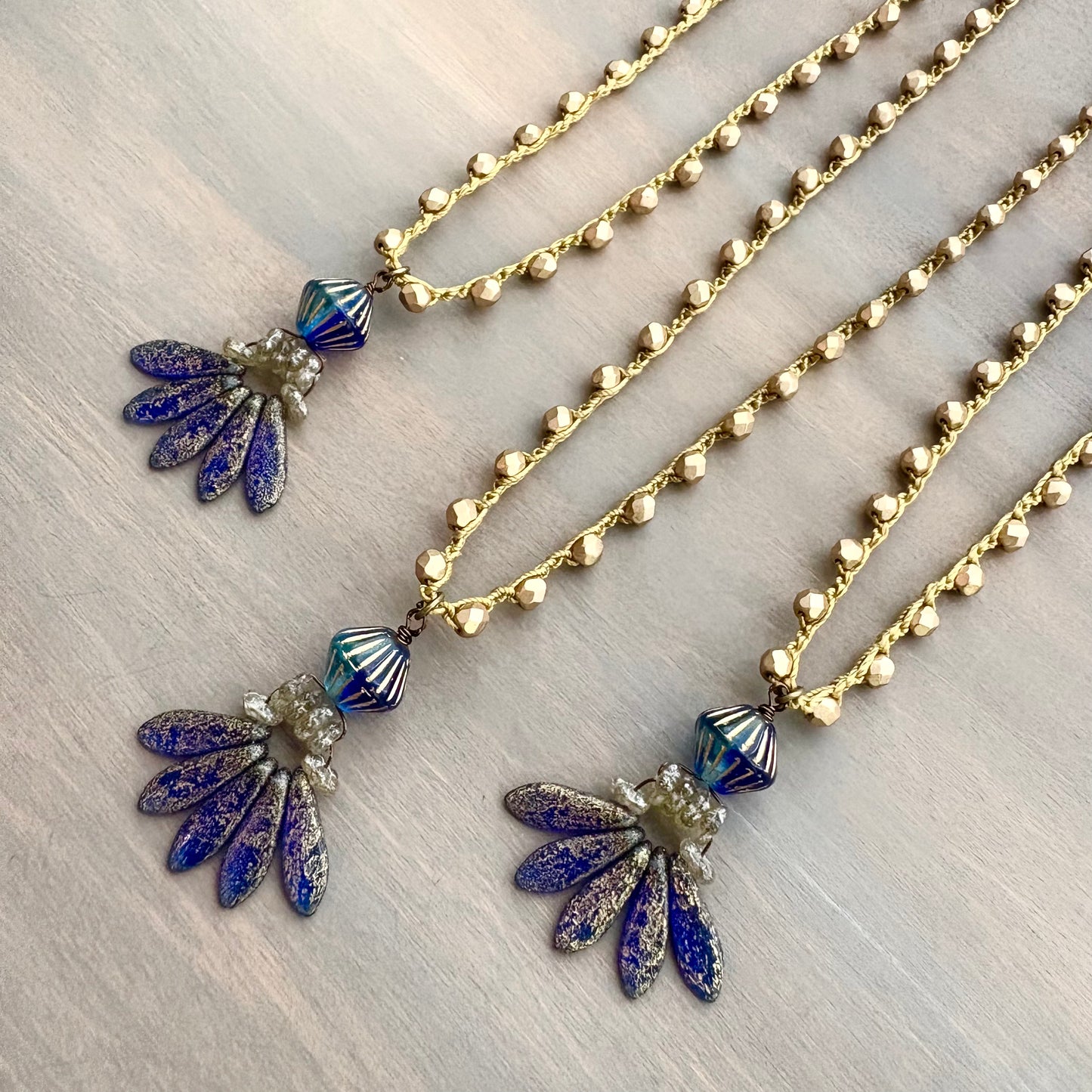 Denim Dagger Drop Necklace