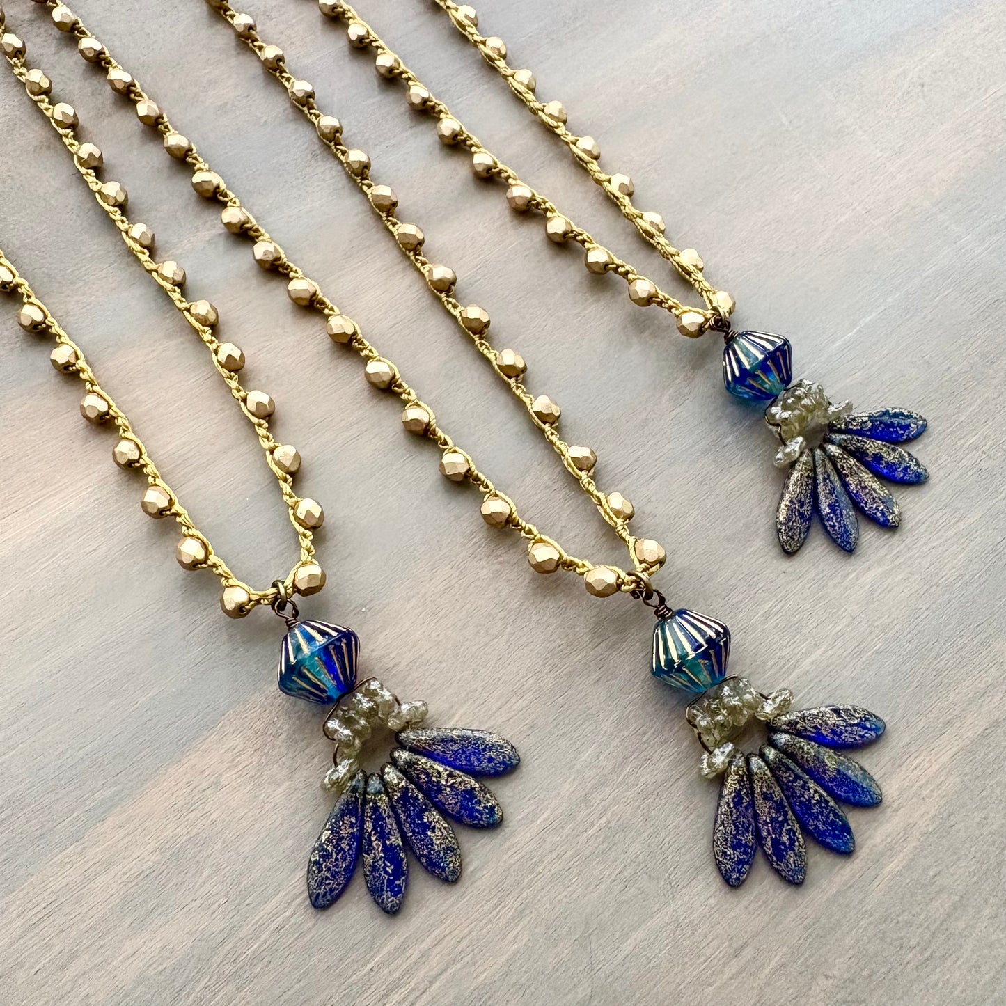 Denim Dagger Drop Necklace