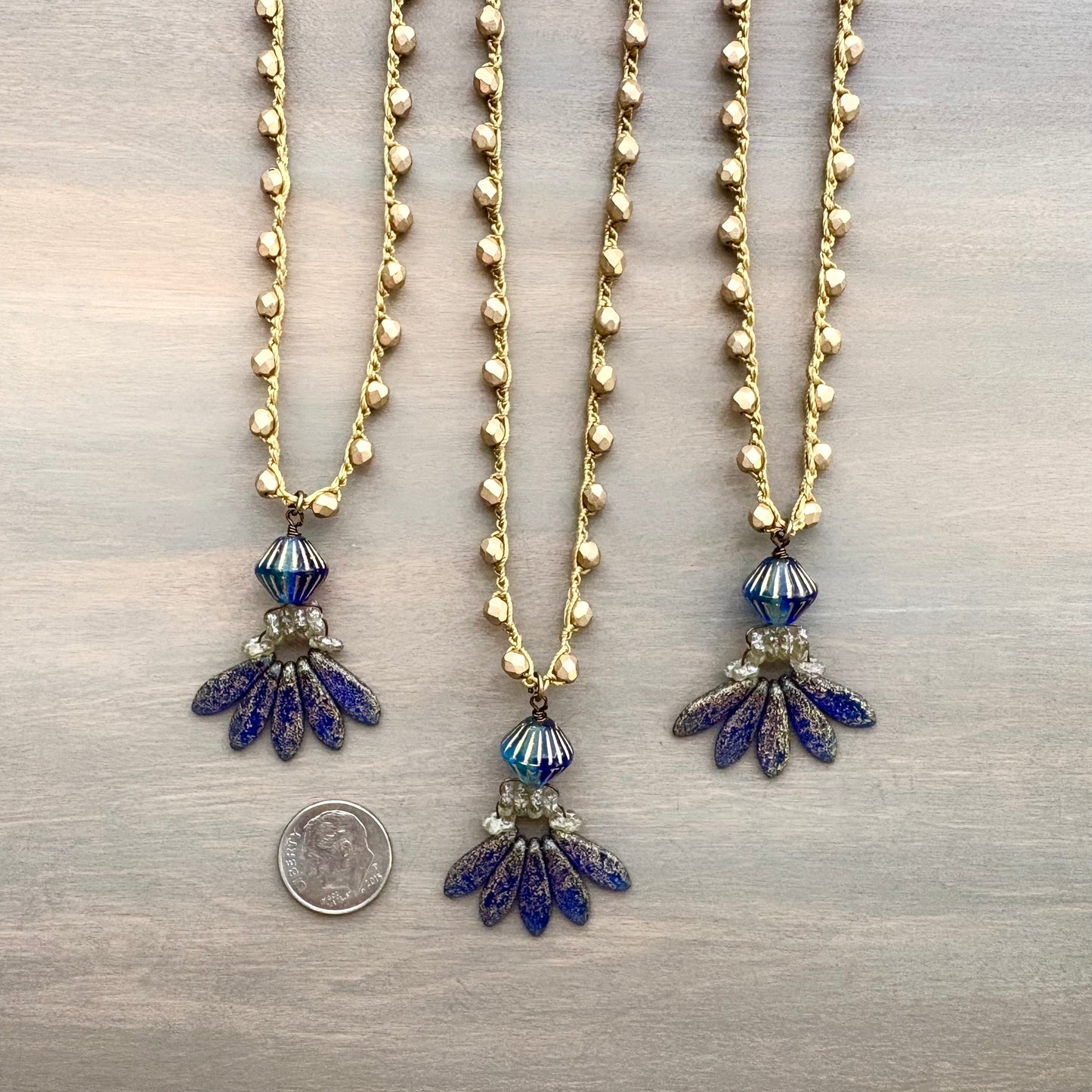 Denim Dagger Drop Necklace