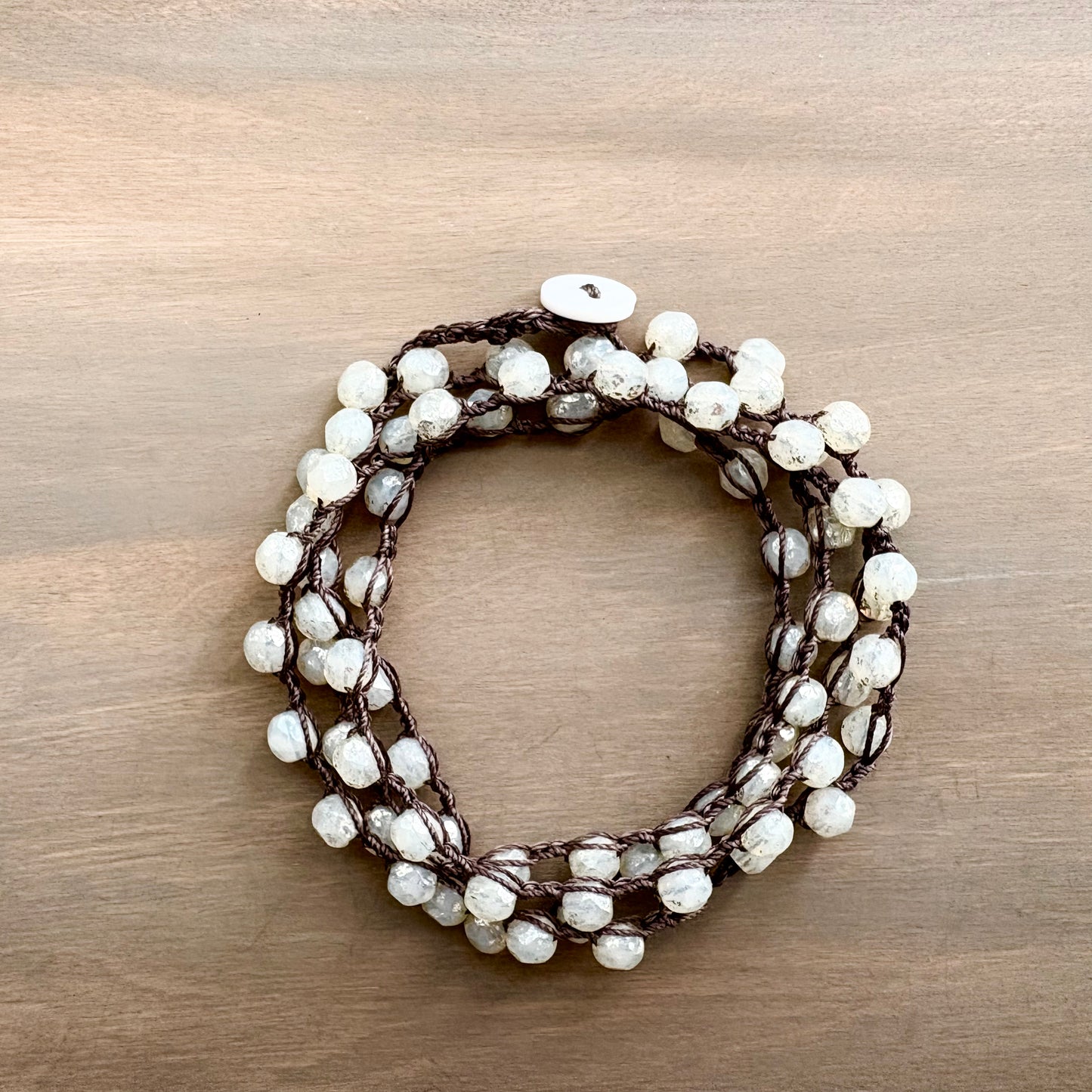 Long Frost  Crystal Necklace To Wear Long or Wrapped