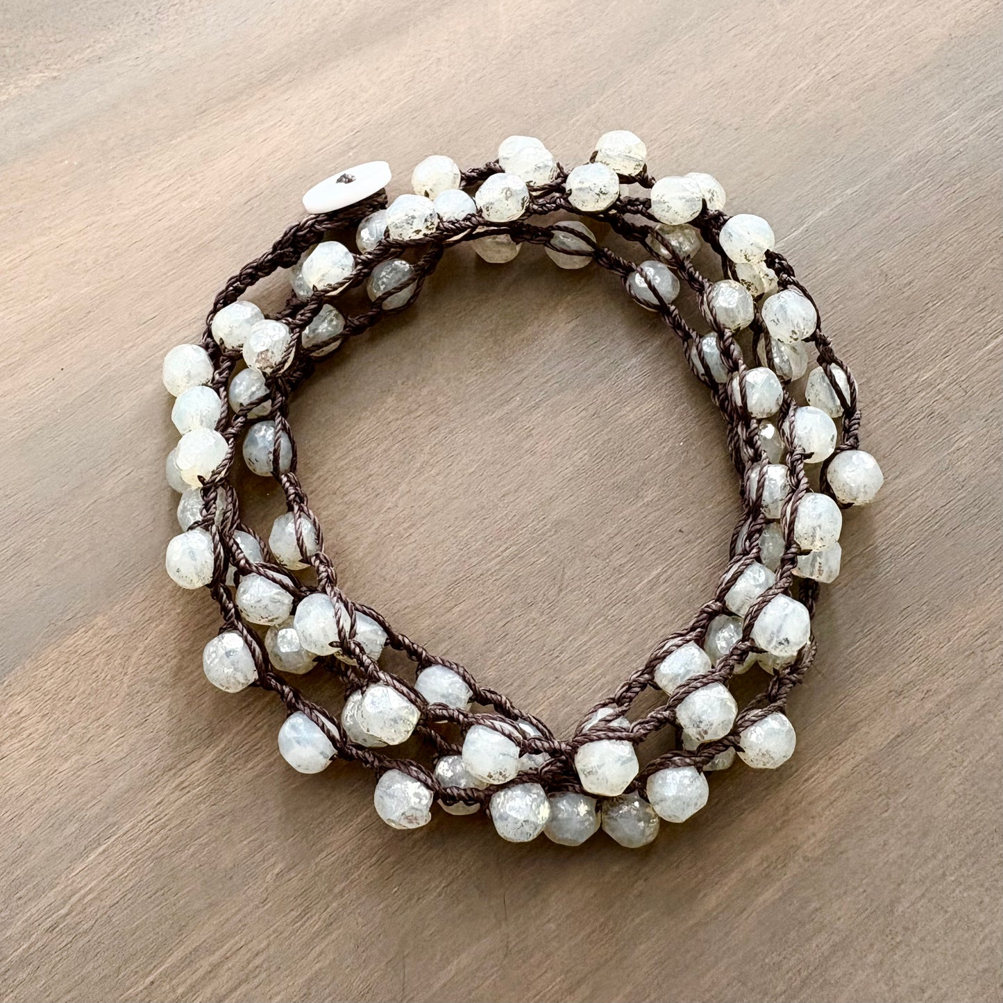 Long Frost  Crystal Necklace To Wear Long or Wrapped