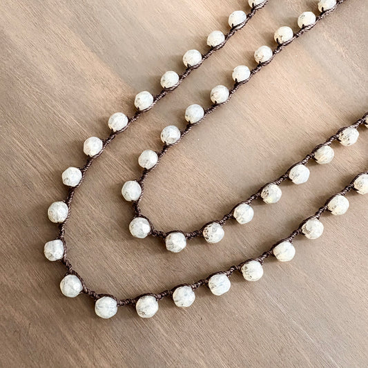 Long Frost  Crystal Necklace To Wear Long or Wrapped