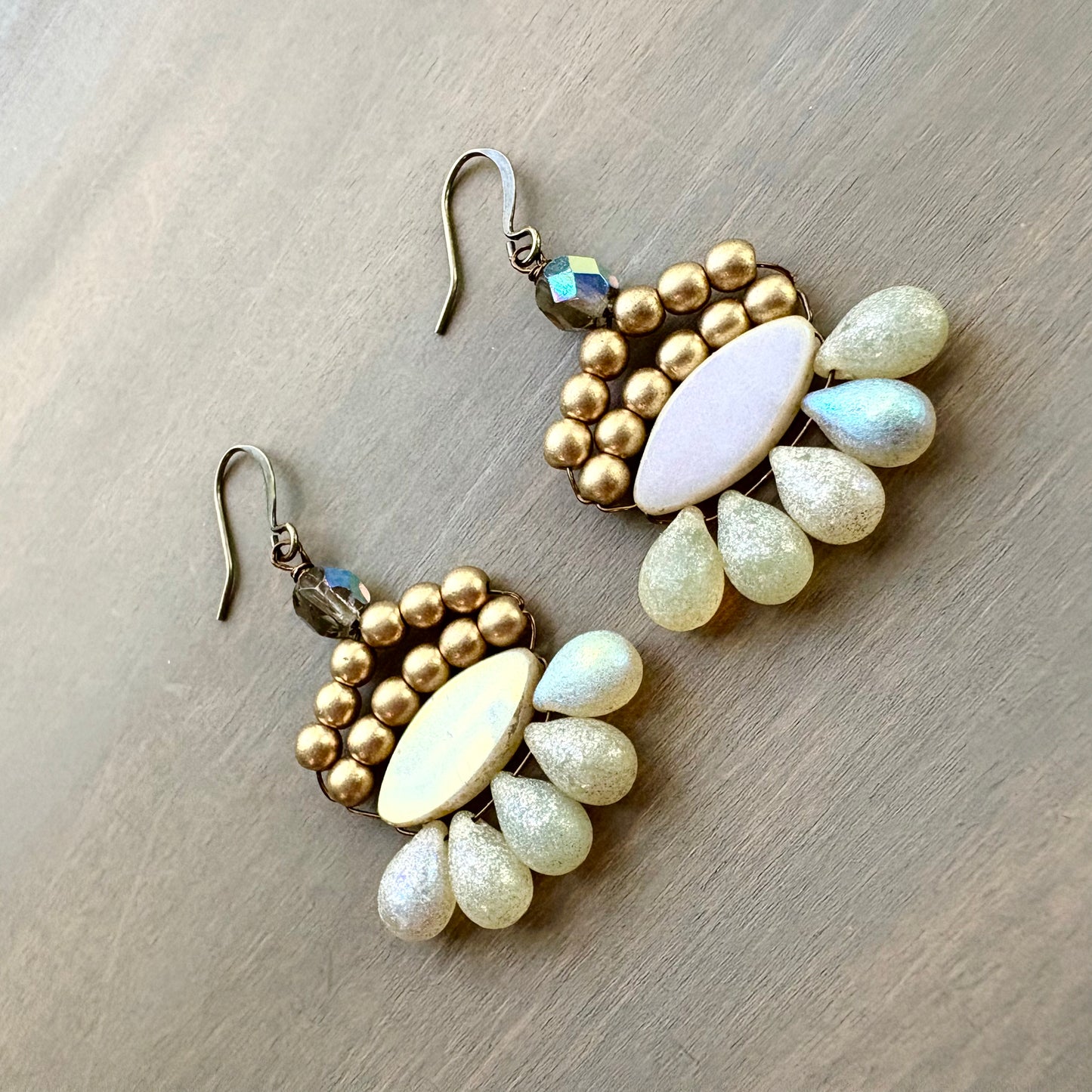 Ivory Frost Boho Earrings