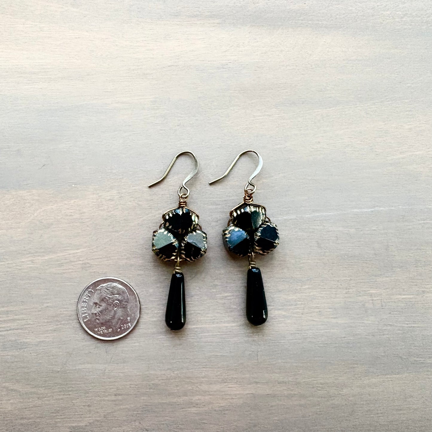 Vintage Style Beach Earrings In Jet Black