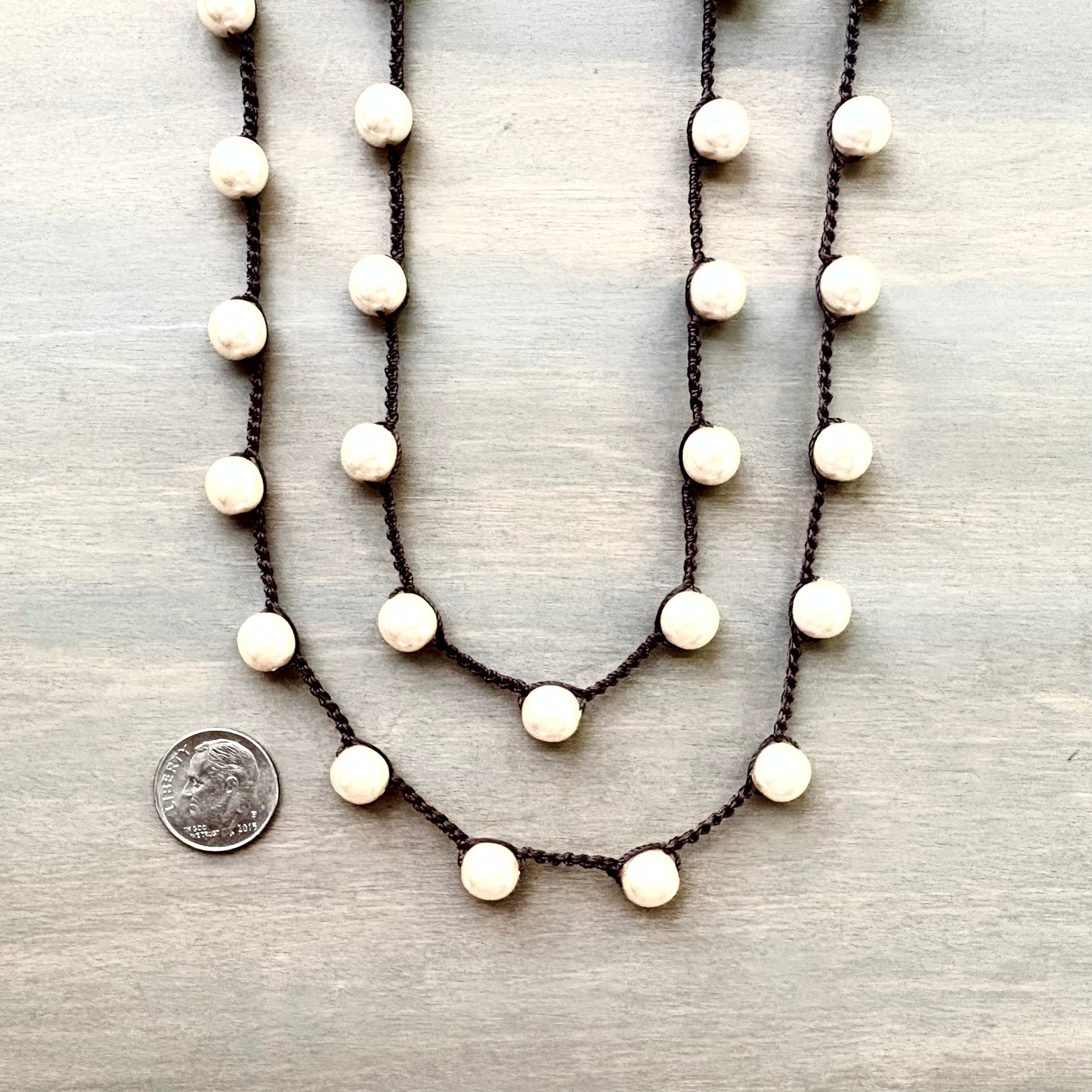 Long Glass Pearl Necklace To Wear Long Or Wrapped