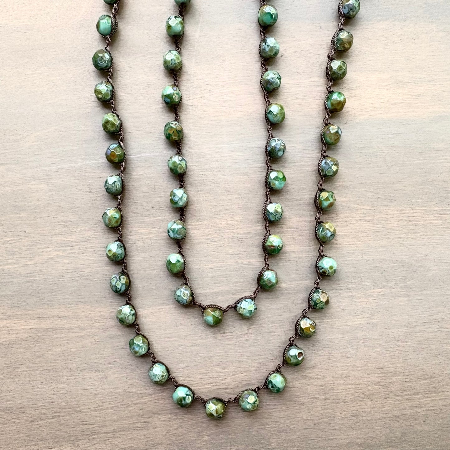 Evergreen Crystal Necklace To Wear Long or Wrapped
