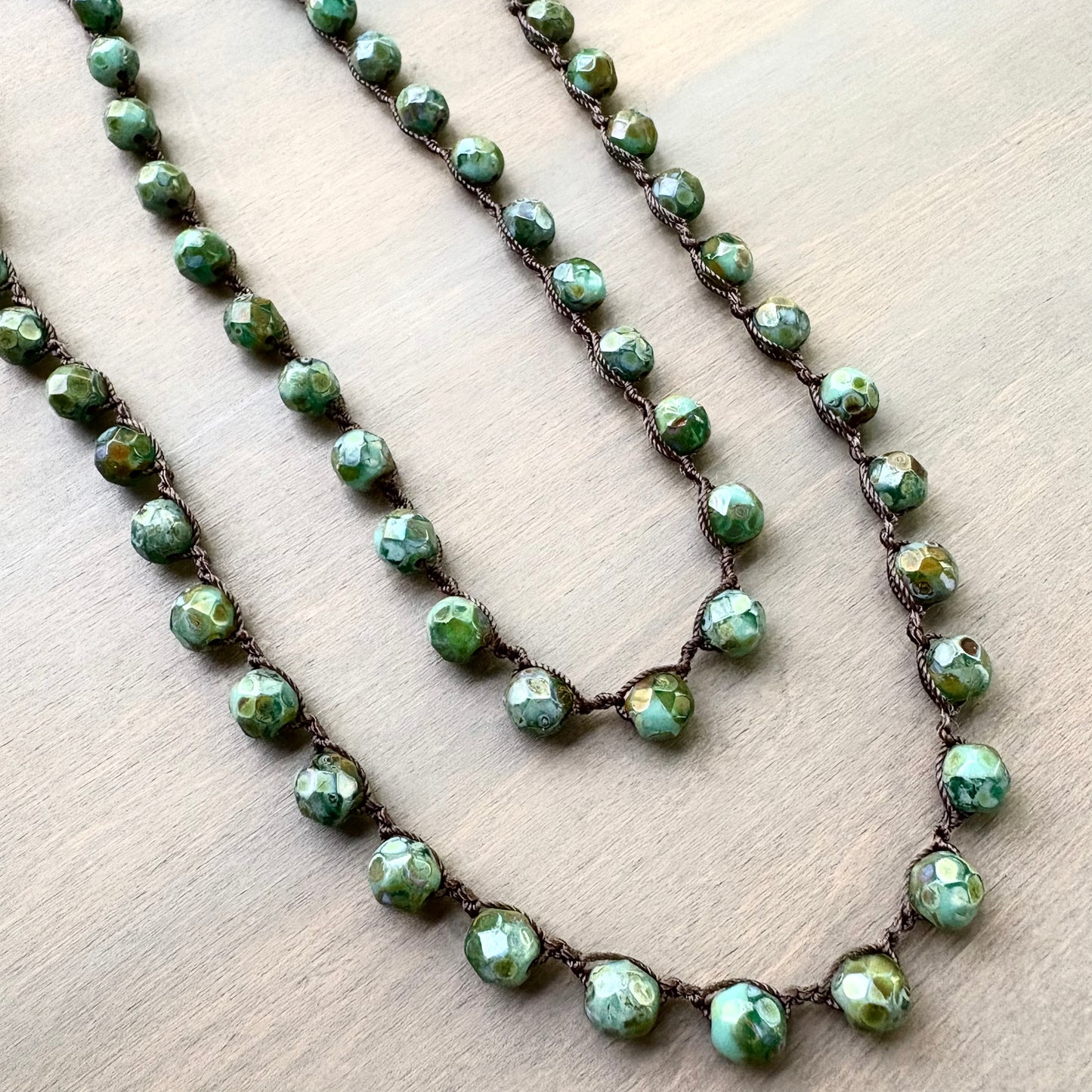 Evergreen Crystal Necklace To Wear Long or Wrapped