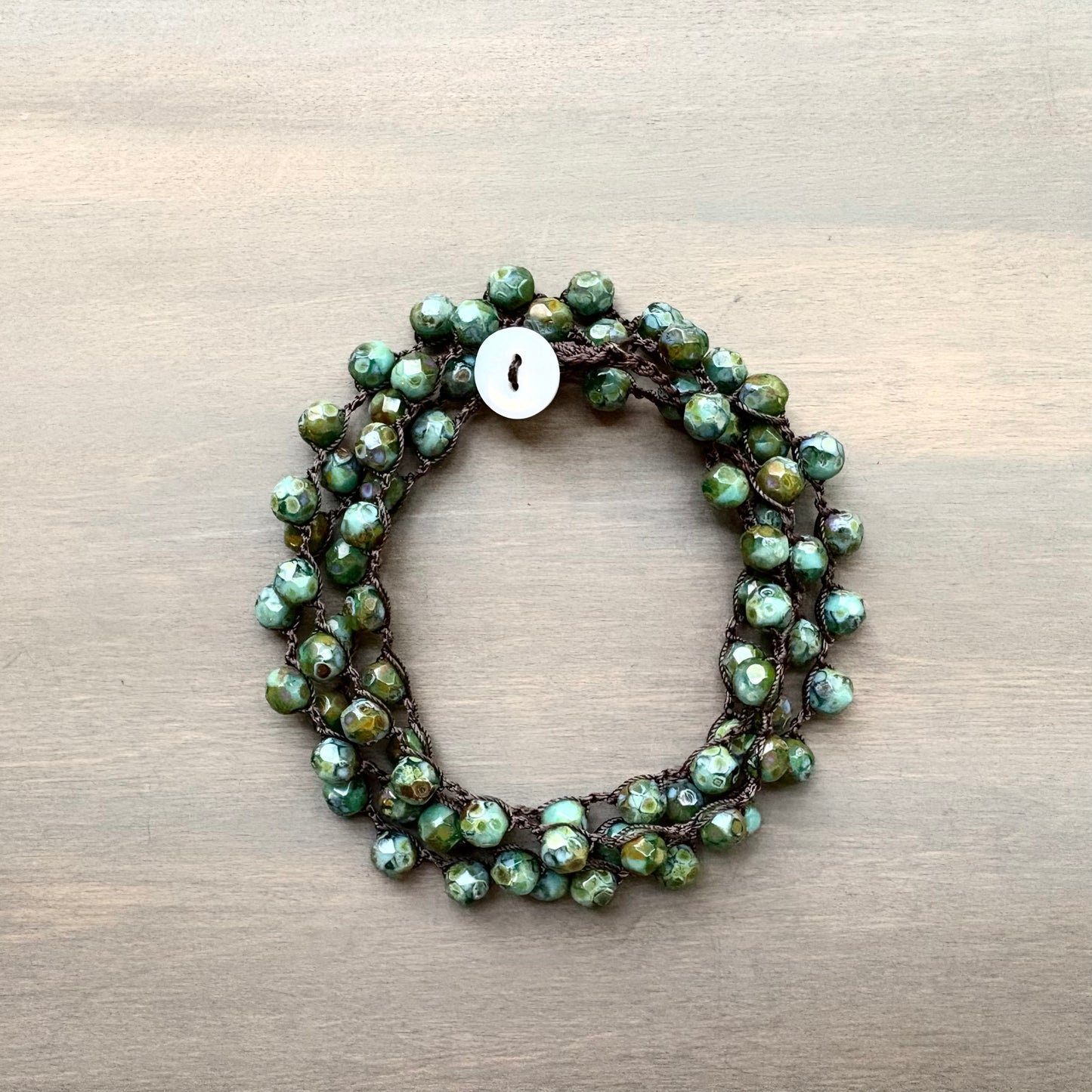 Evergreen Crystal Necklace To Wear Long or Wrapped