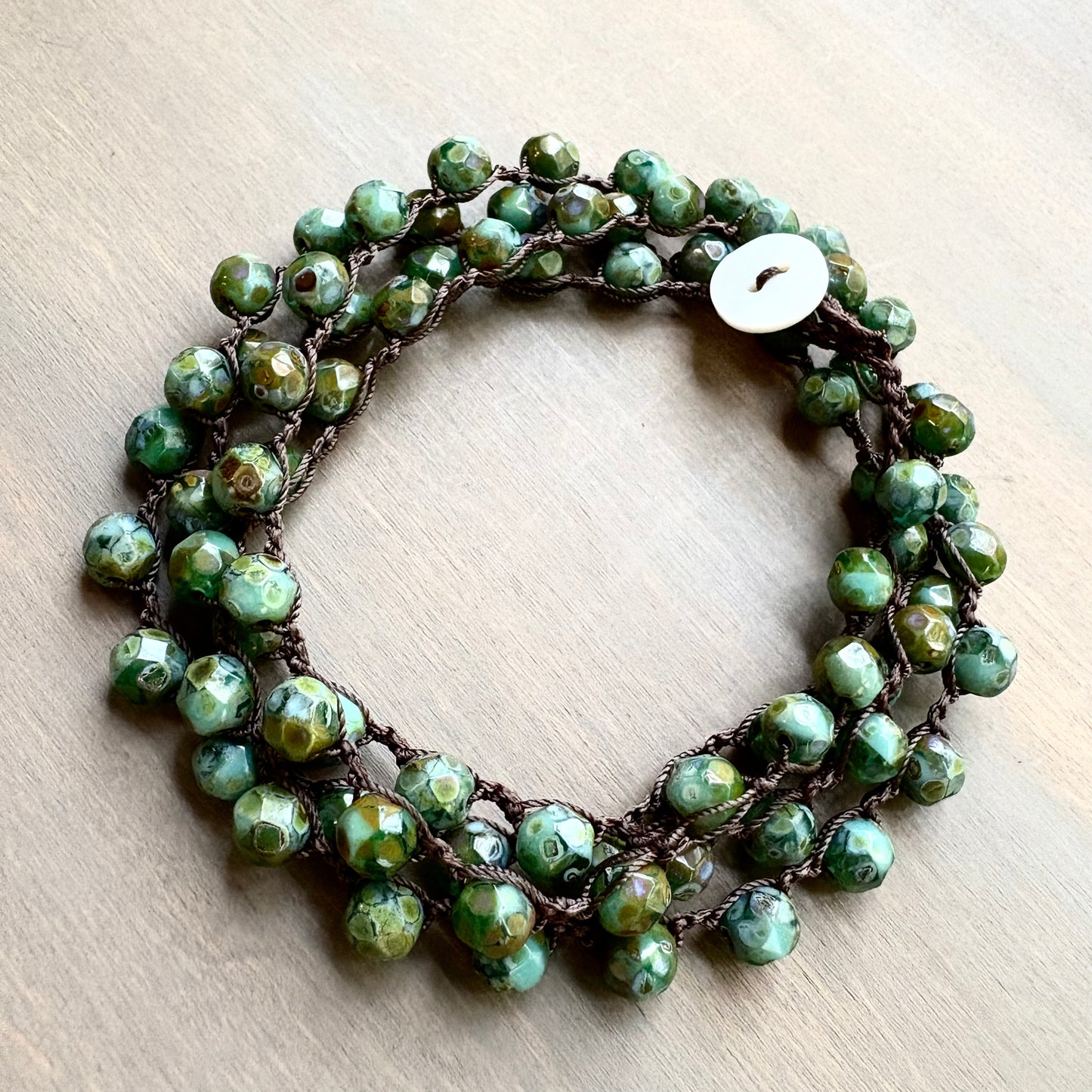 Evergreen Crystal Necklace To Wear Long or Wrapped