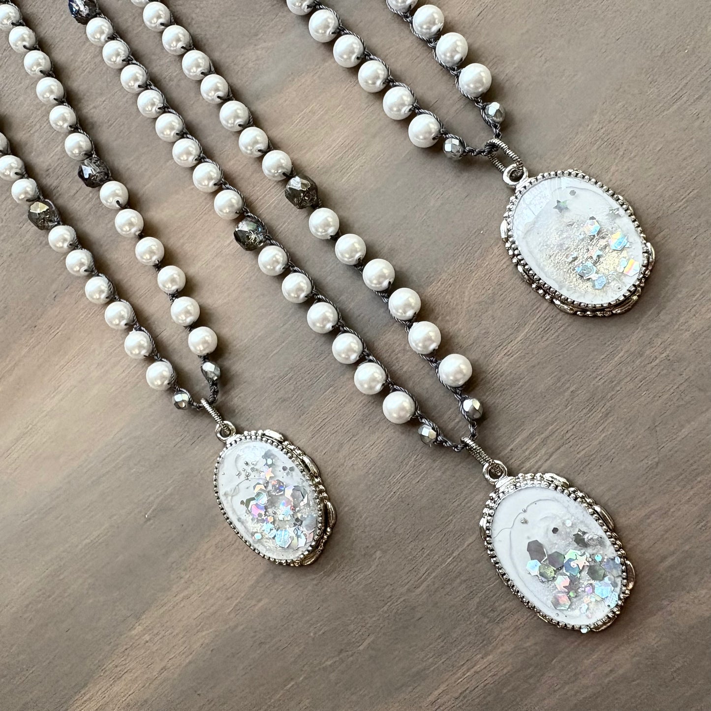 Crystal Snow Cloud Portal with Glass Pearls