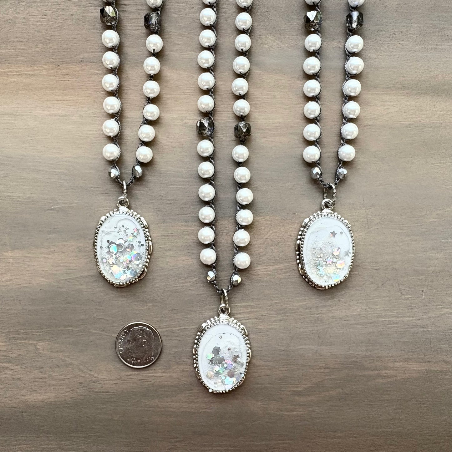 Crystal Snow Cloud Portal with Glass Pearls