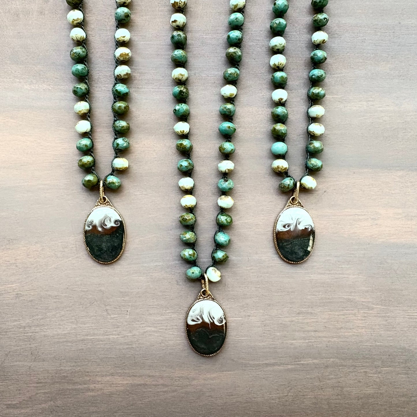 In the Woods Forest Green Portal Necklace