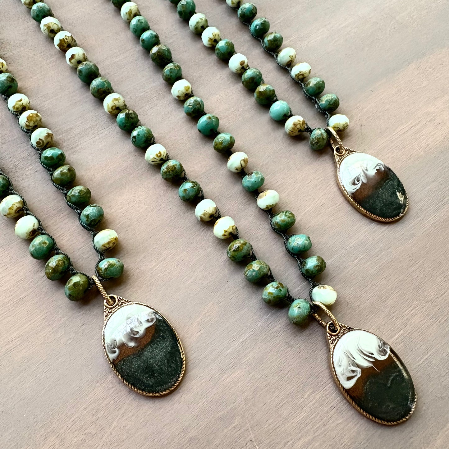 In the Woods Forest Green Portal Necklace