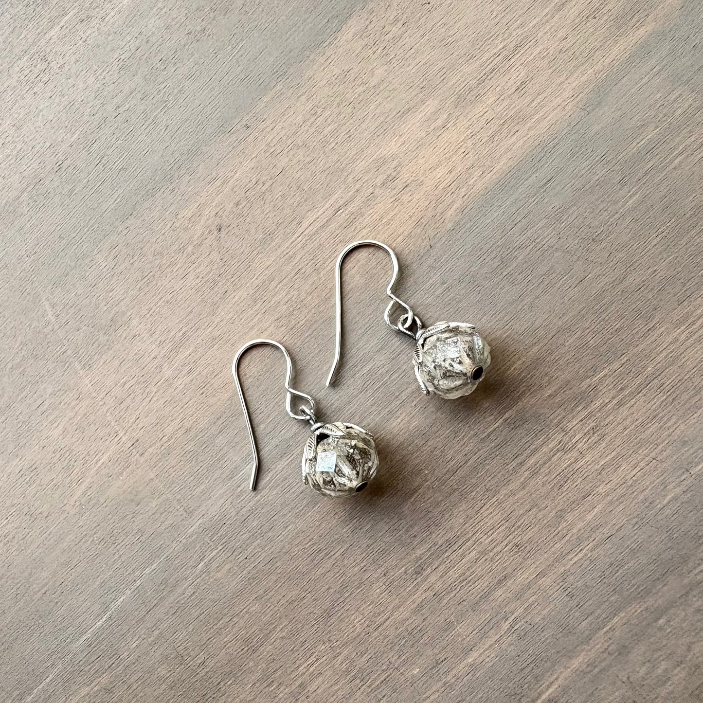 Icy Crystal Drop Silver Shimmer Earrings With Sterling Hooks