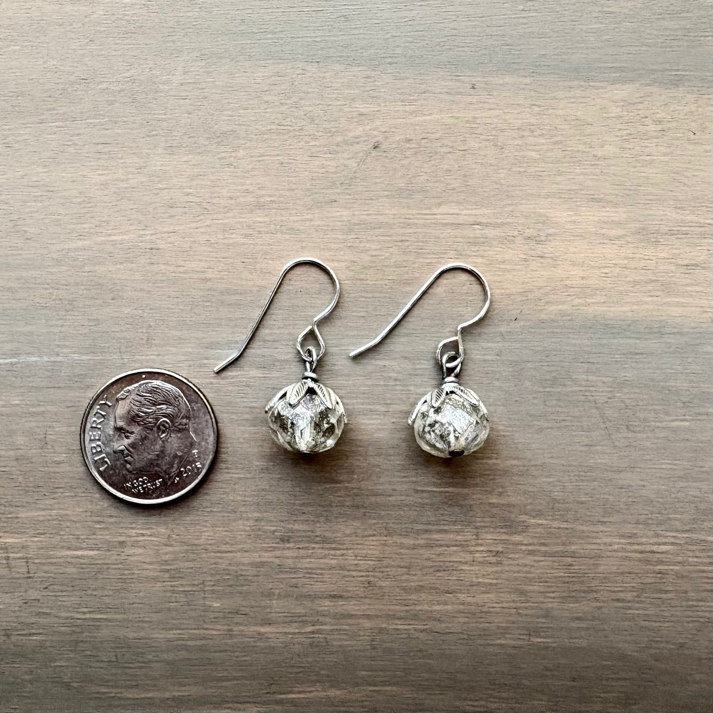 Icy Crystal Drop Silver Shimmer Earrings With Sterling Hooks