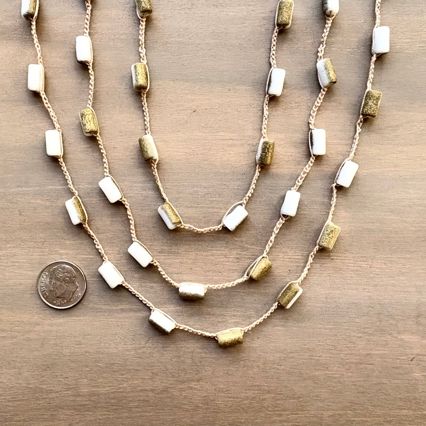 Golden Spool Crocheted Layering Necklace