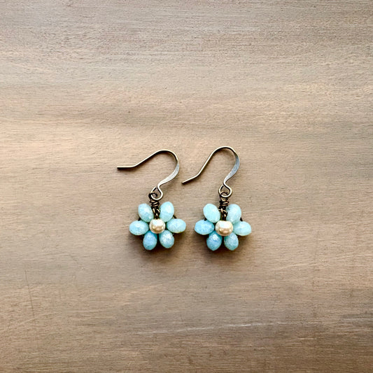 Beach Bloom Earrings In Blue Opal Shimmer