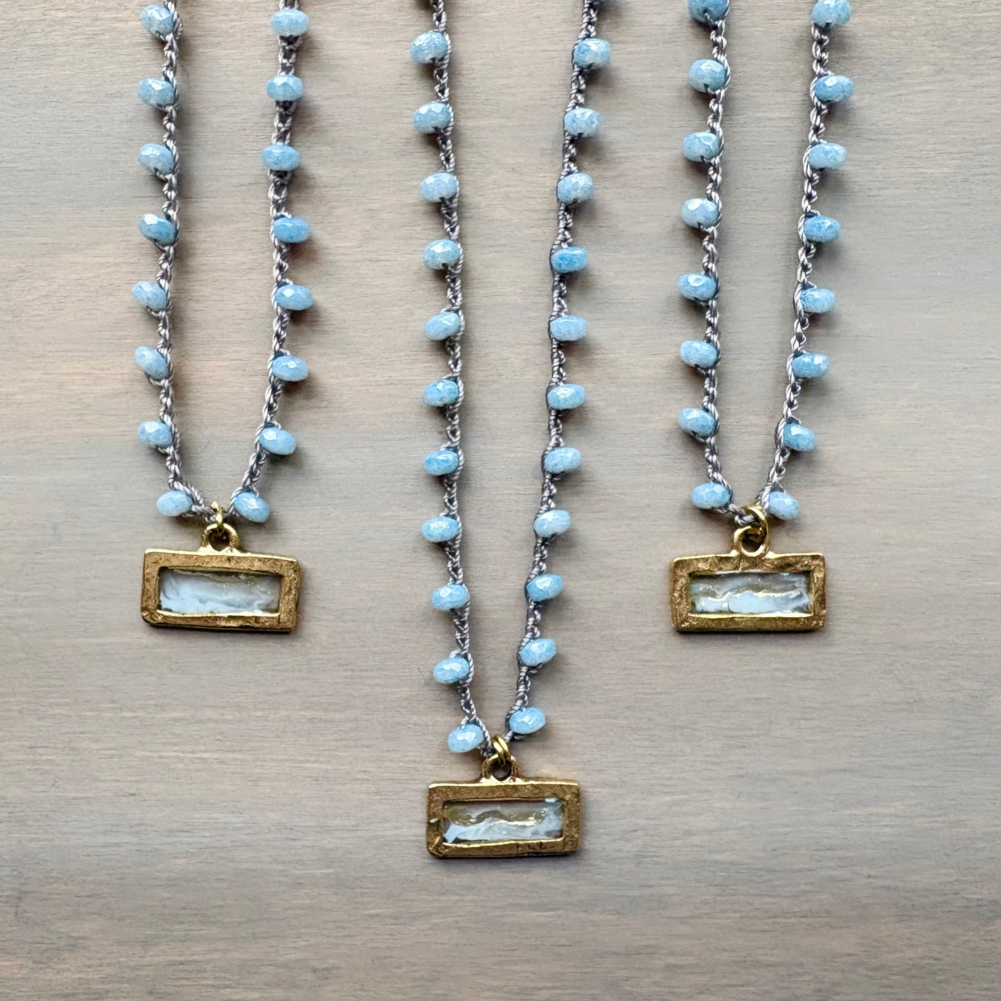 Frosty Seaside Landscape Charm Portal Necklace