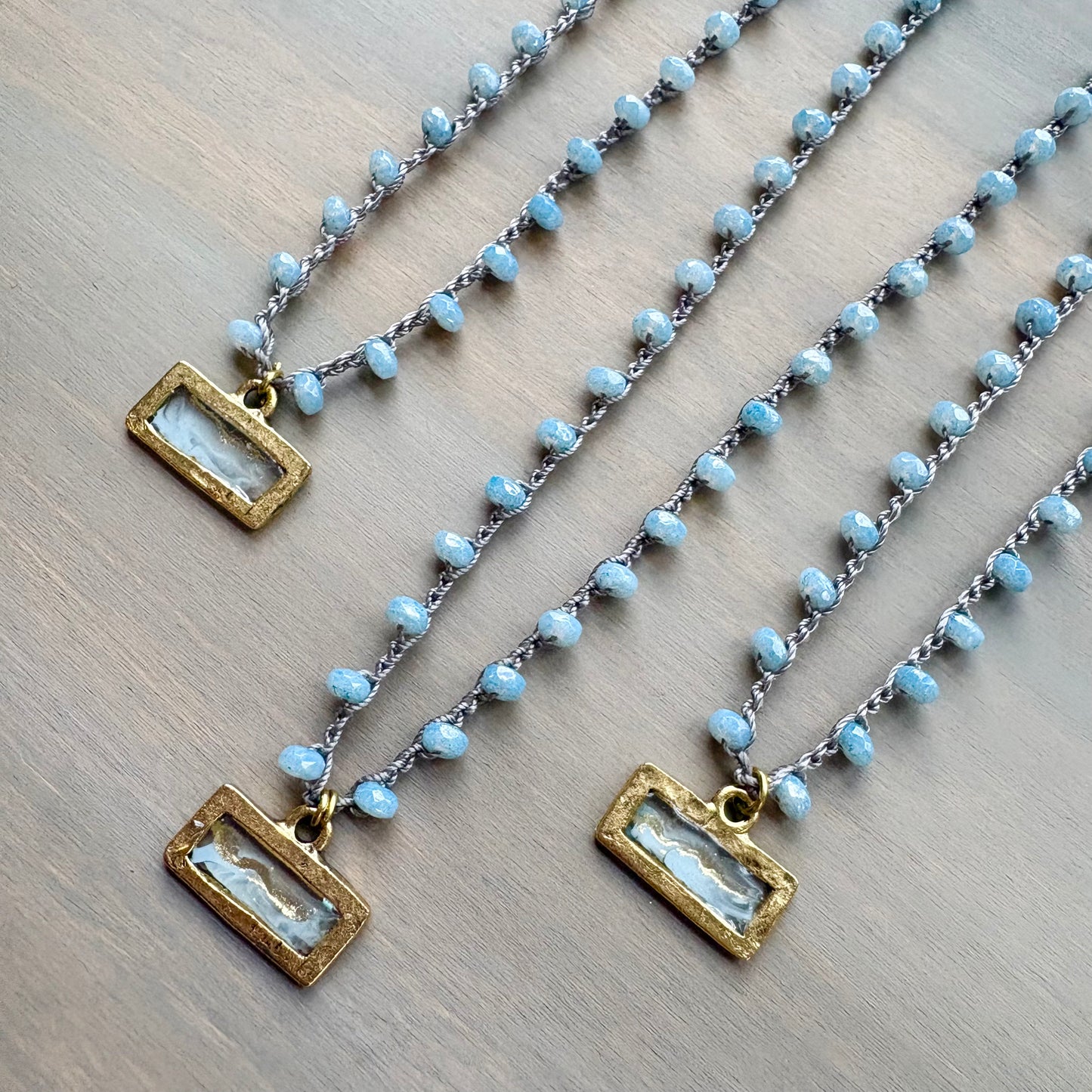 Frosty Seaside Landscape Charm Portal Necklace