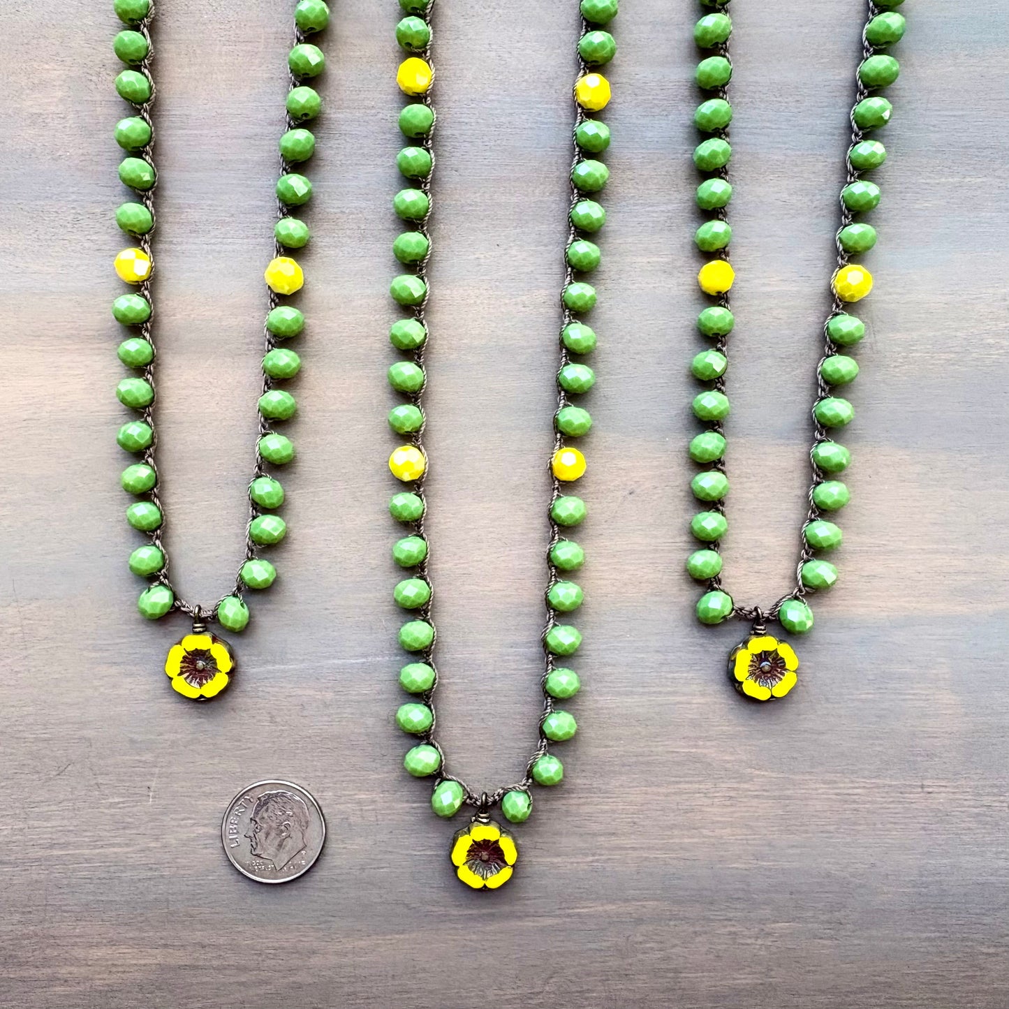 Sunshine Yellow Spring Flower Necklace