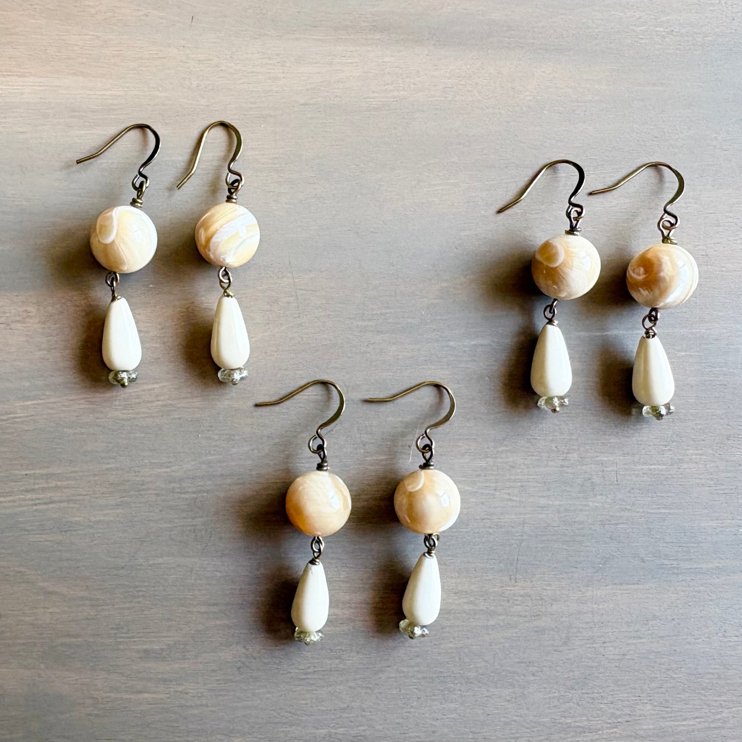 Mother Of Pearl Shell Drop Earrings