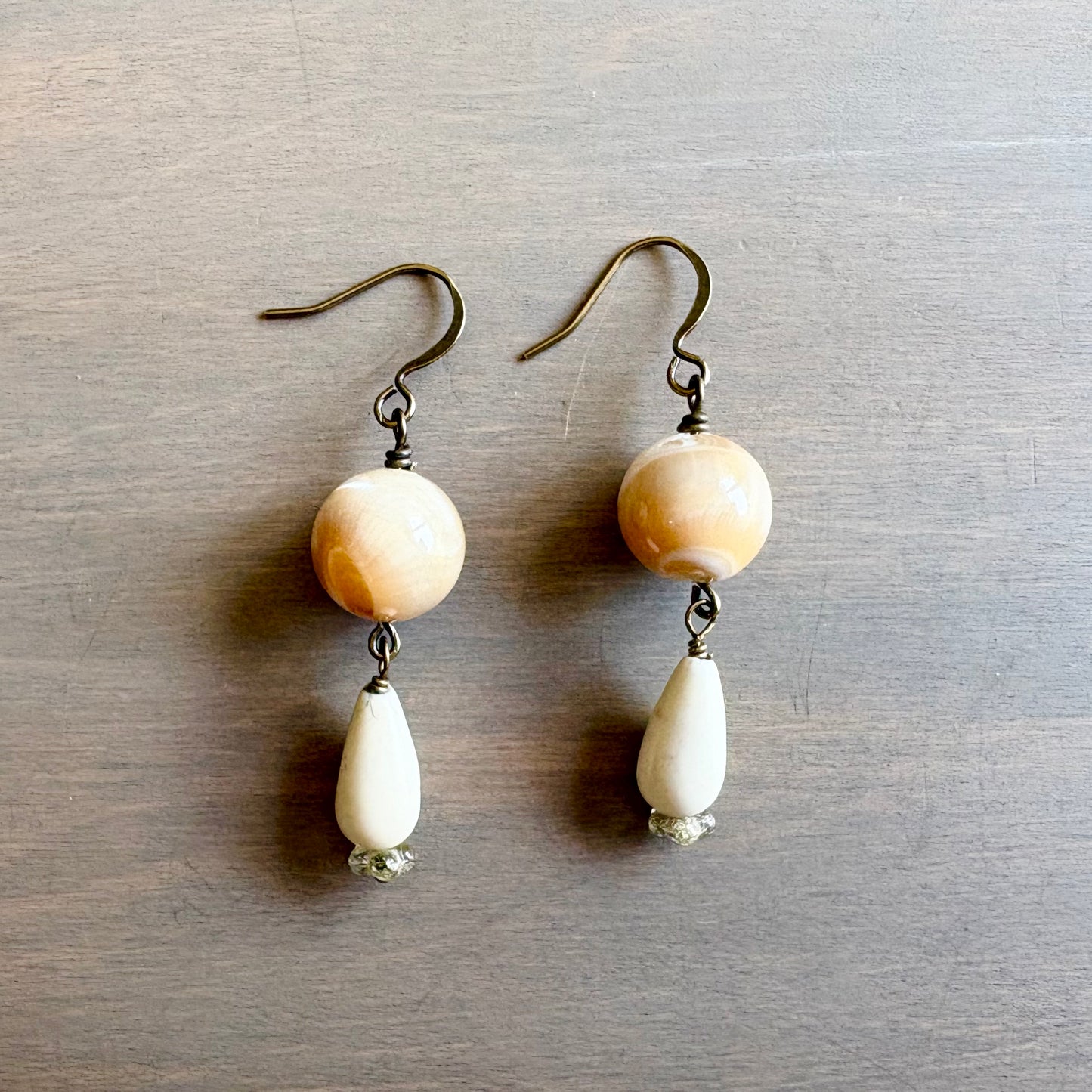 Mother Of Pearl Shell Drop Earrings