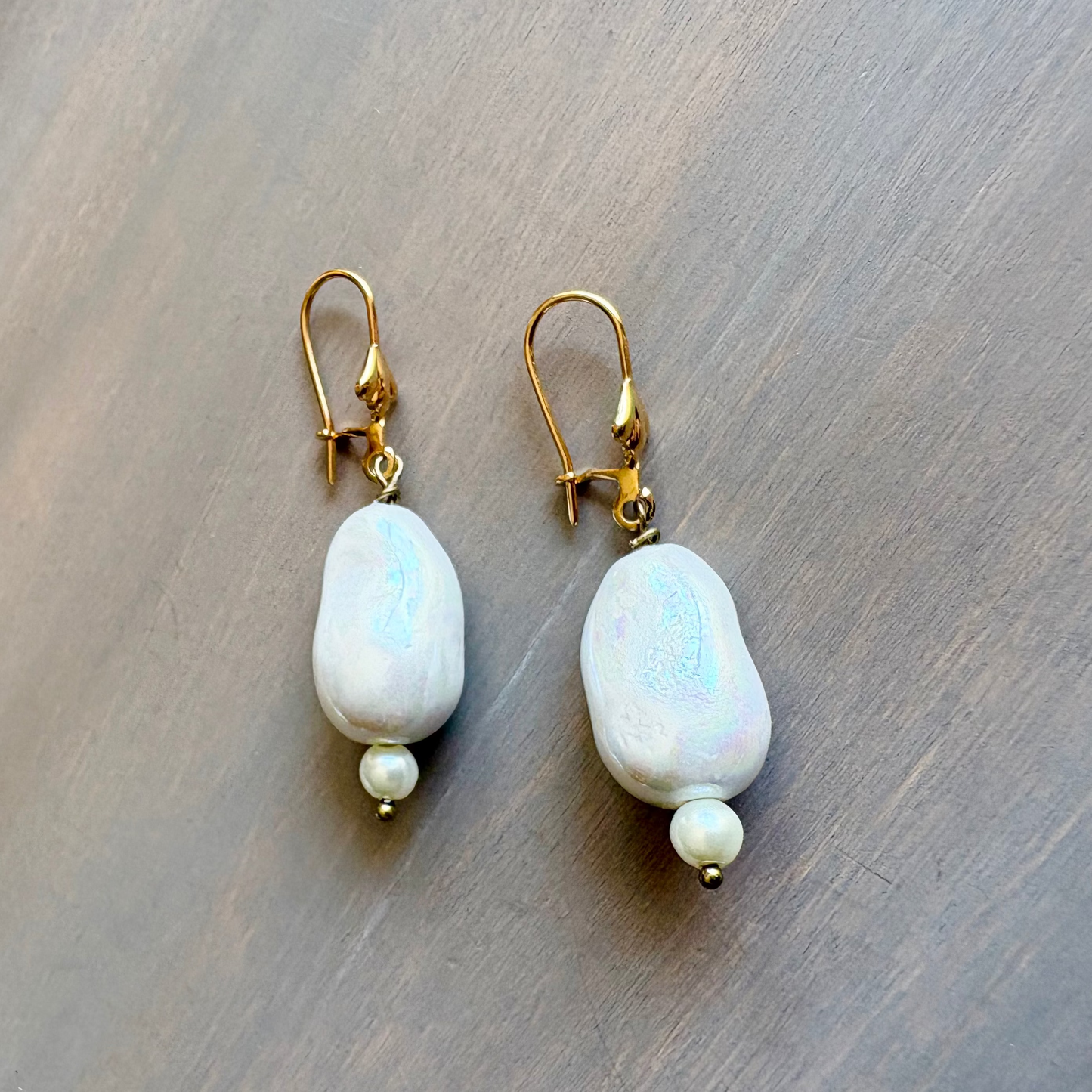 Baroque Pearl Drop Earrings, Match Saltwater Baroque Necklace