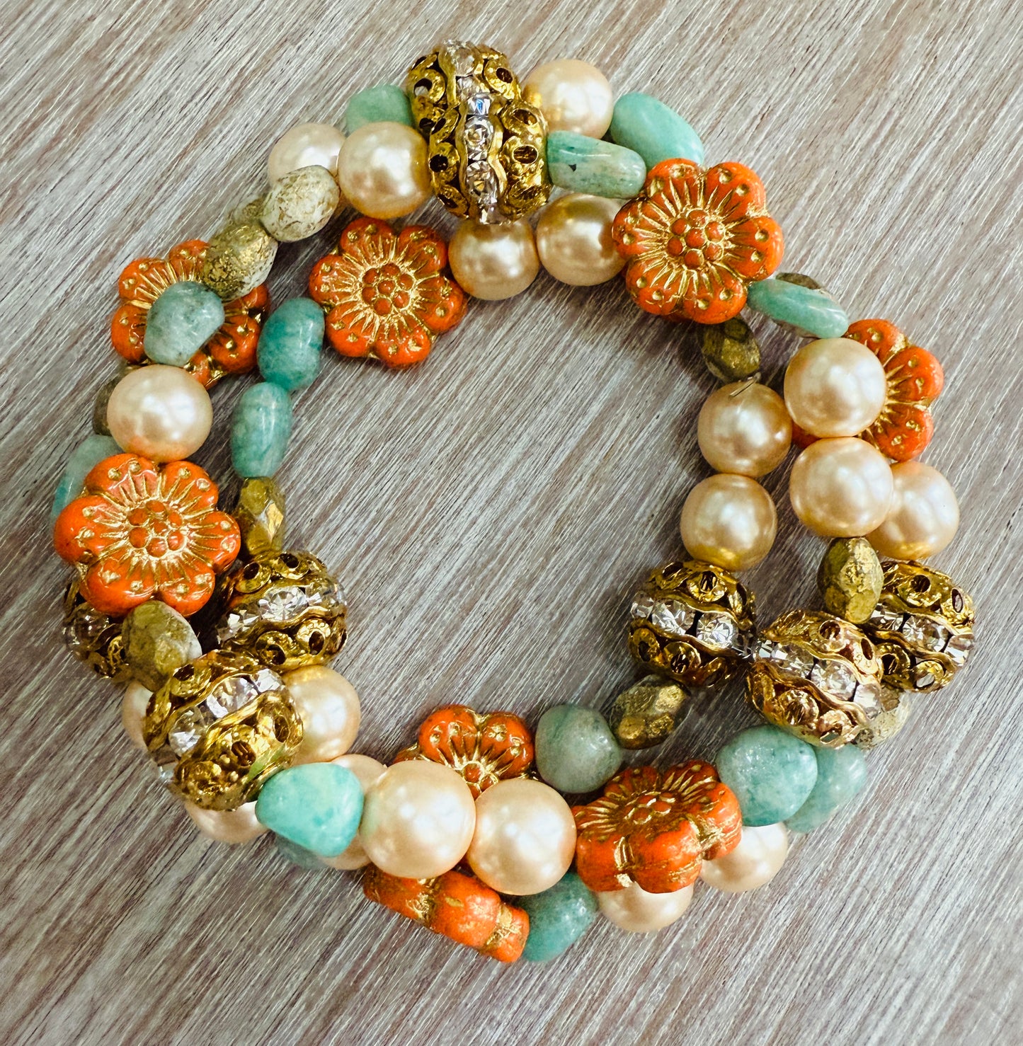 Juicy Semi Precious Stones and Crystals Stretchy Bracelet