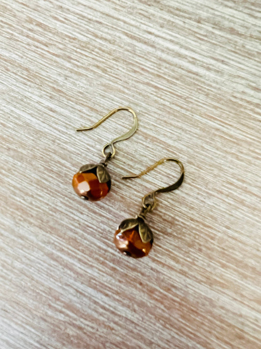 Earthen Beauty Simple Drop Earrings in Autumn Shade