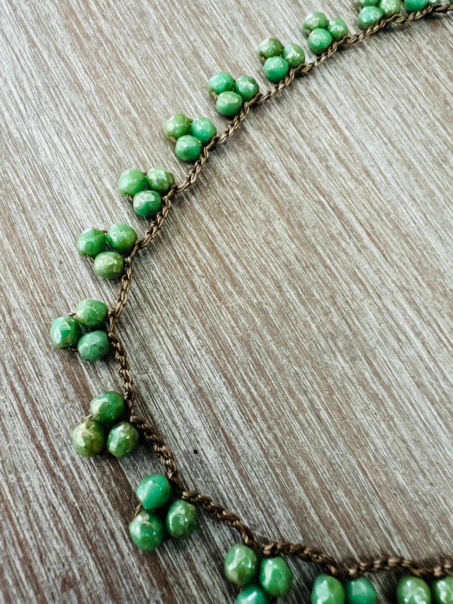 Crystal Droplet Necklace In Spring Green