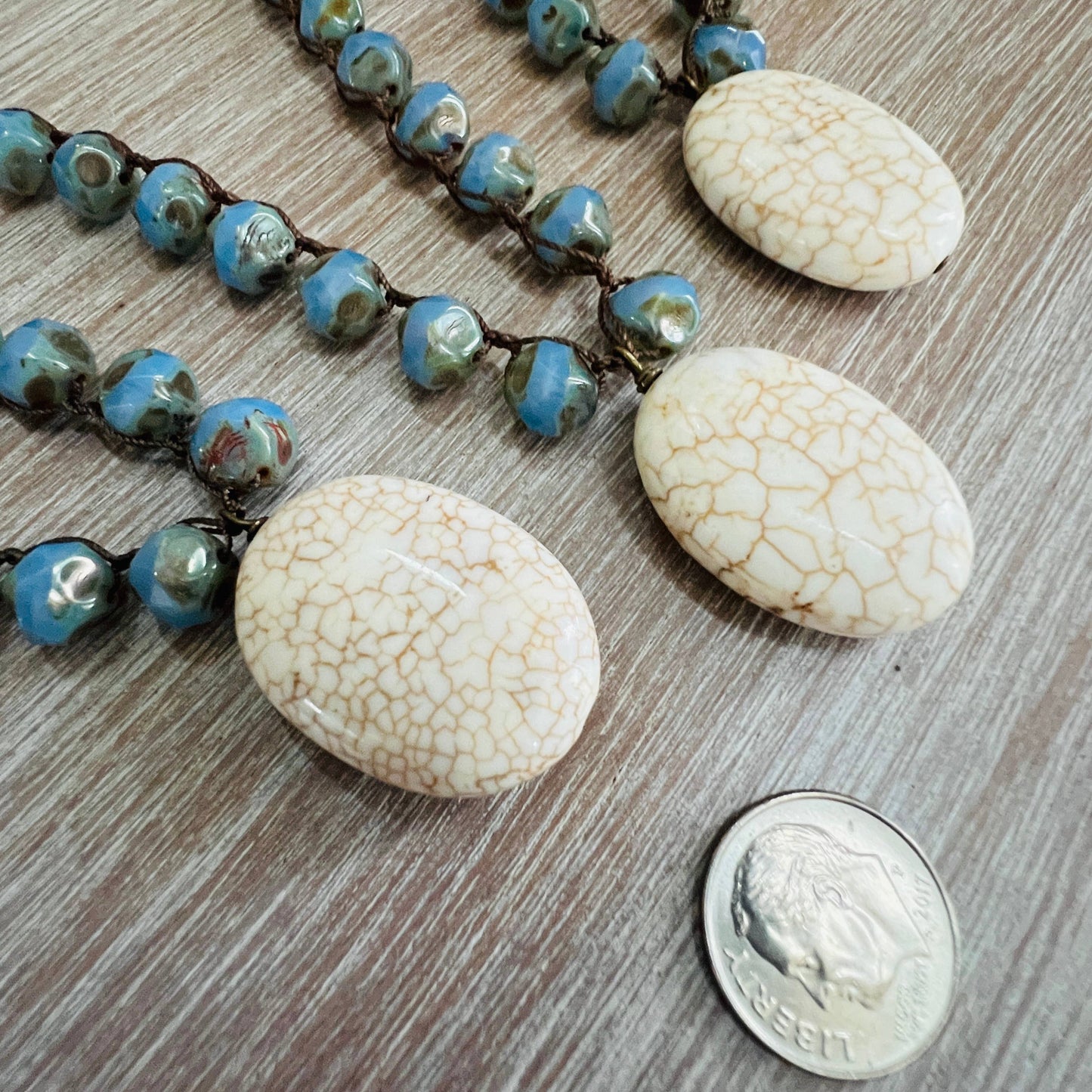 Breakwater Beach Necklace with Crystal and Magnesite Stone